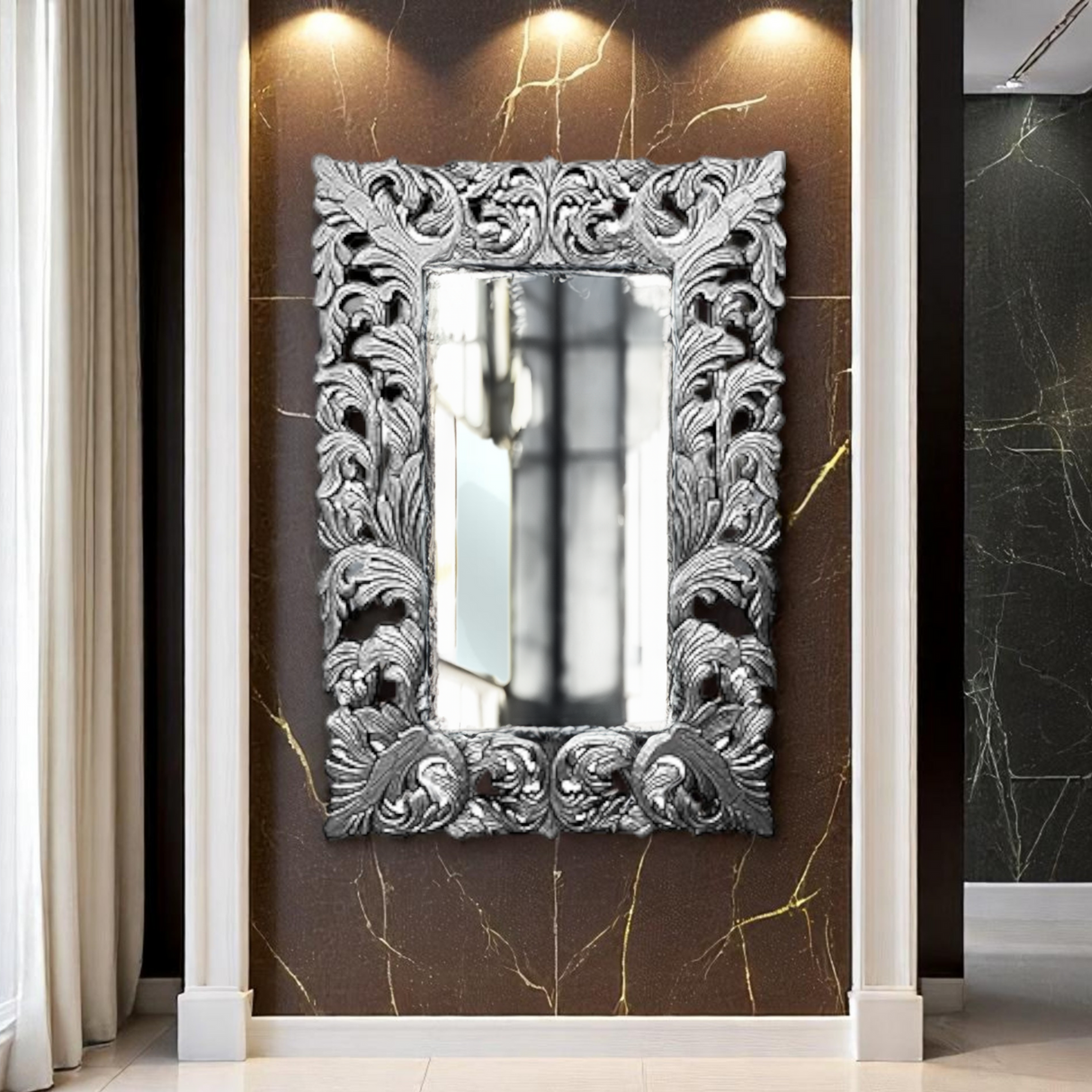 Mirror Deco No List Frame 150x100 | Silver Large Wall Mirror