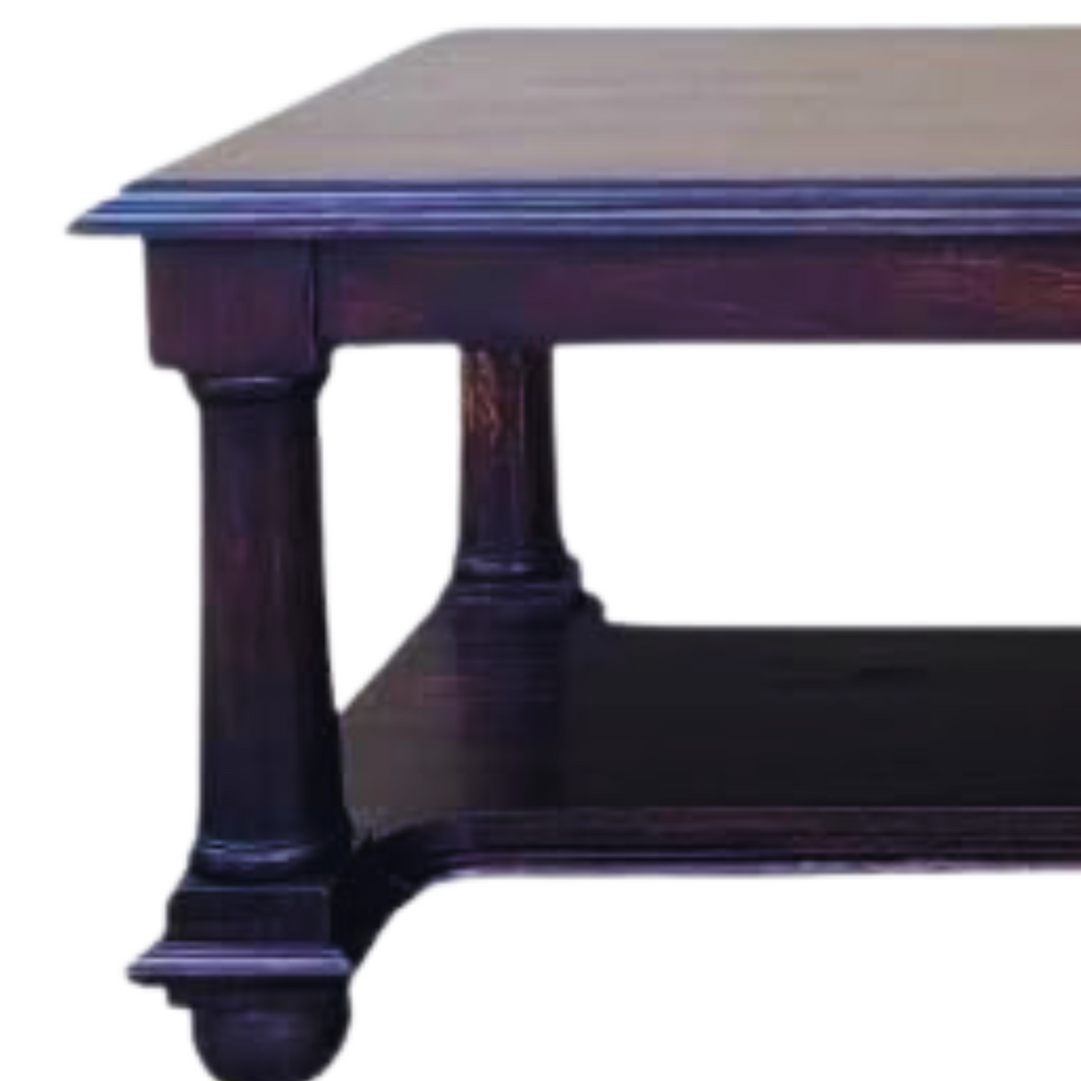 Post Coffee Table | Dark Stained Teak Wood With Natural Finish