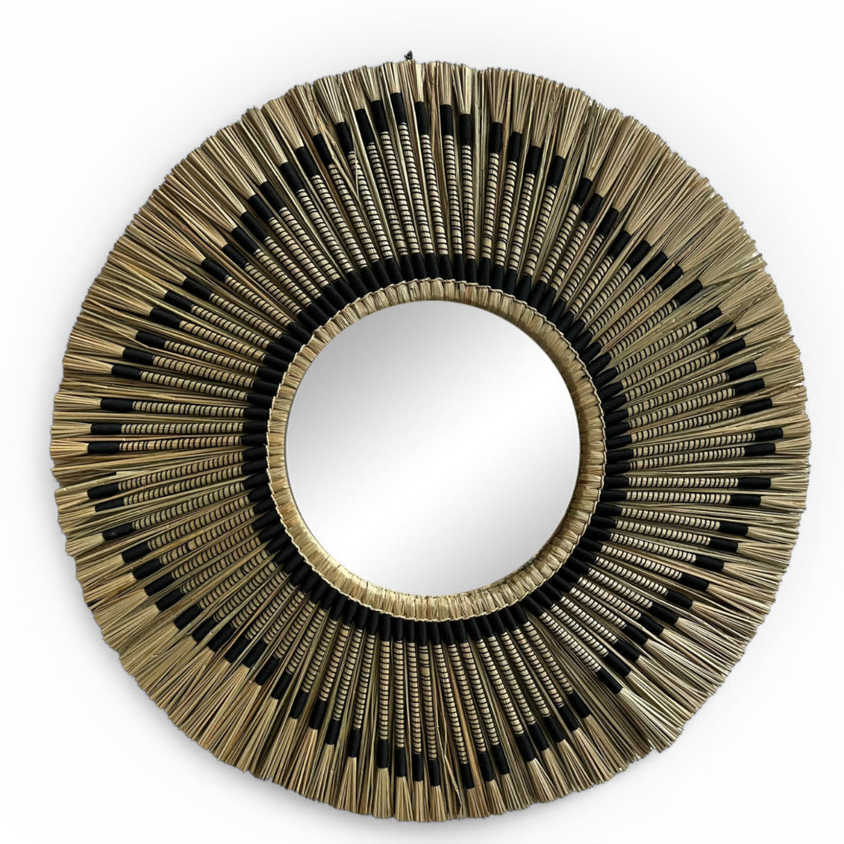 Natural Frame Mirror | Black & Fibre, Woven 70cm
