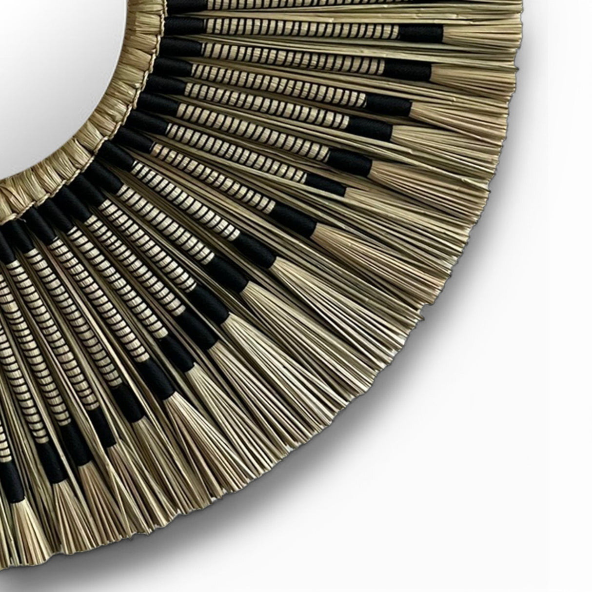 Natural Frame Mirror | Black & Fibre, Woven 70cm