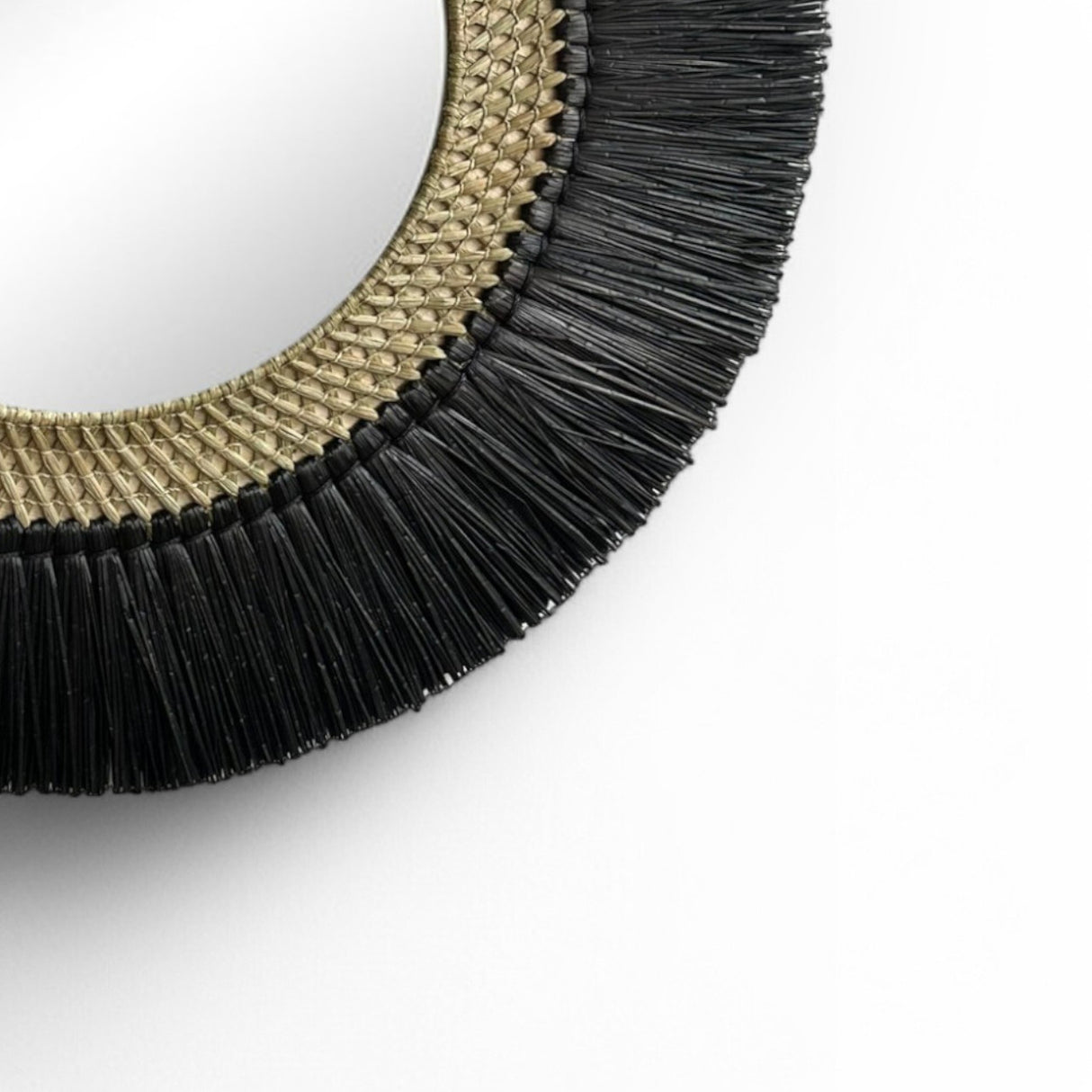 Natural Frame Mirror | Black Trim, 100cm