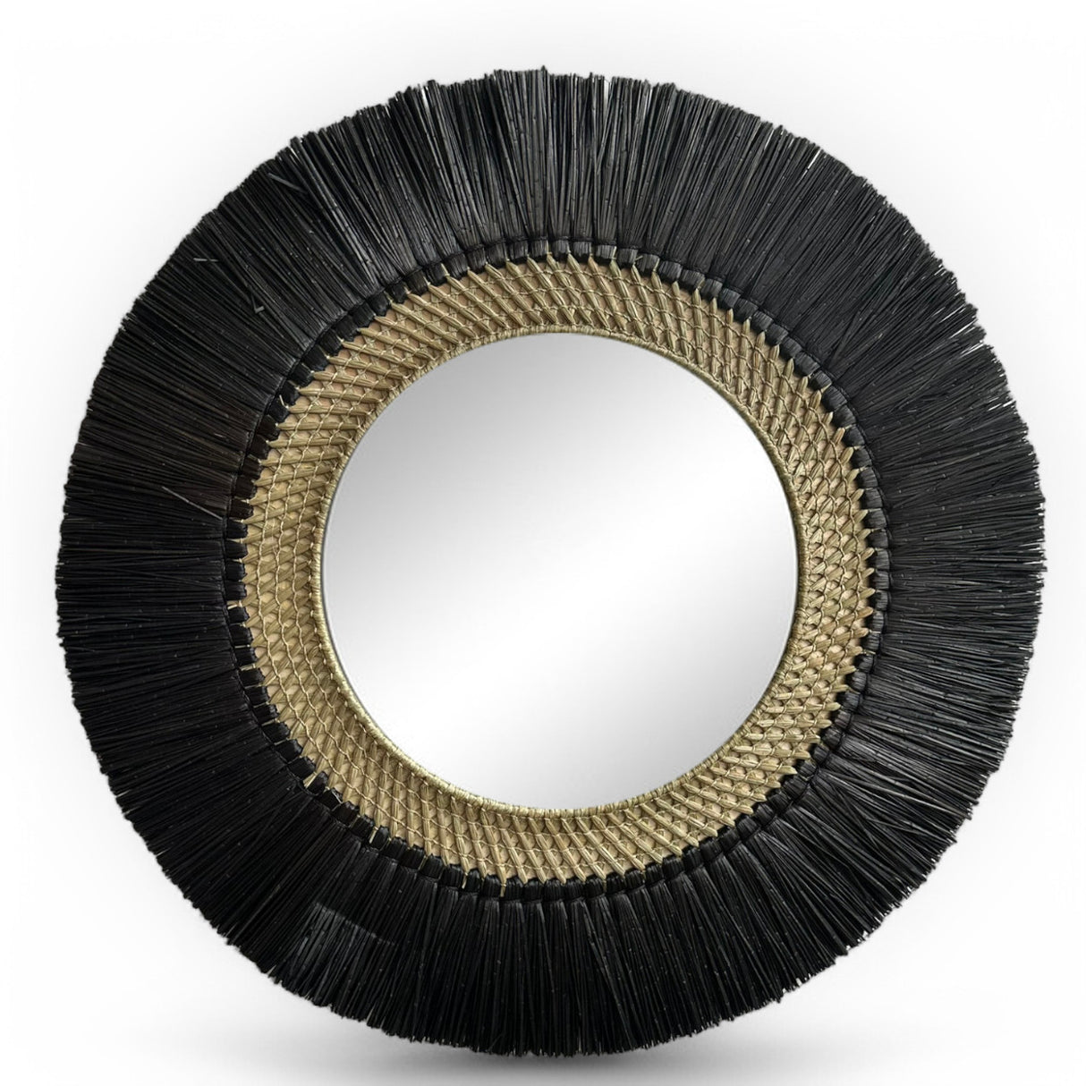 Natural Frame Mirror | Black Trim, 100cm