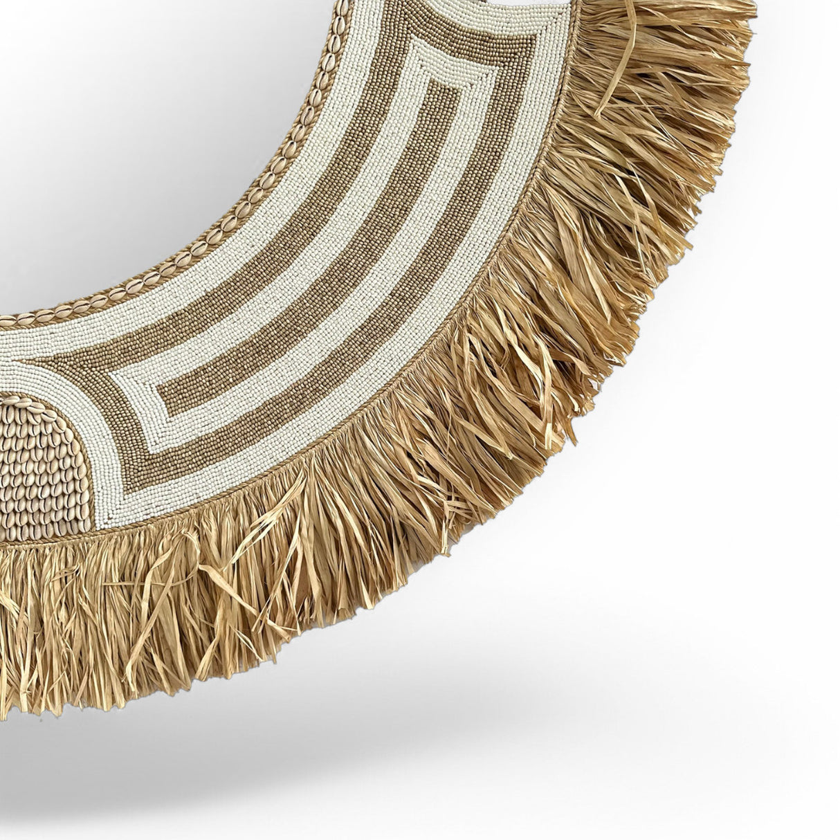 Natural Frame Mirror | Beaded, Woven 150cm