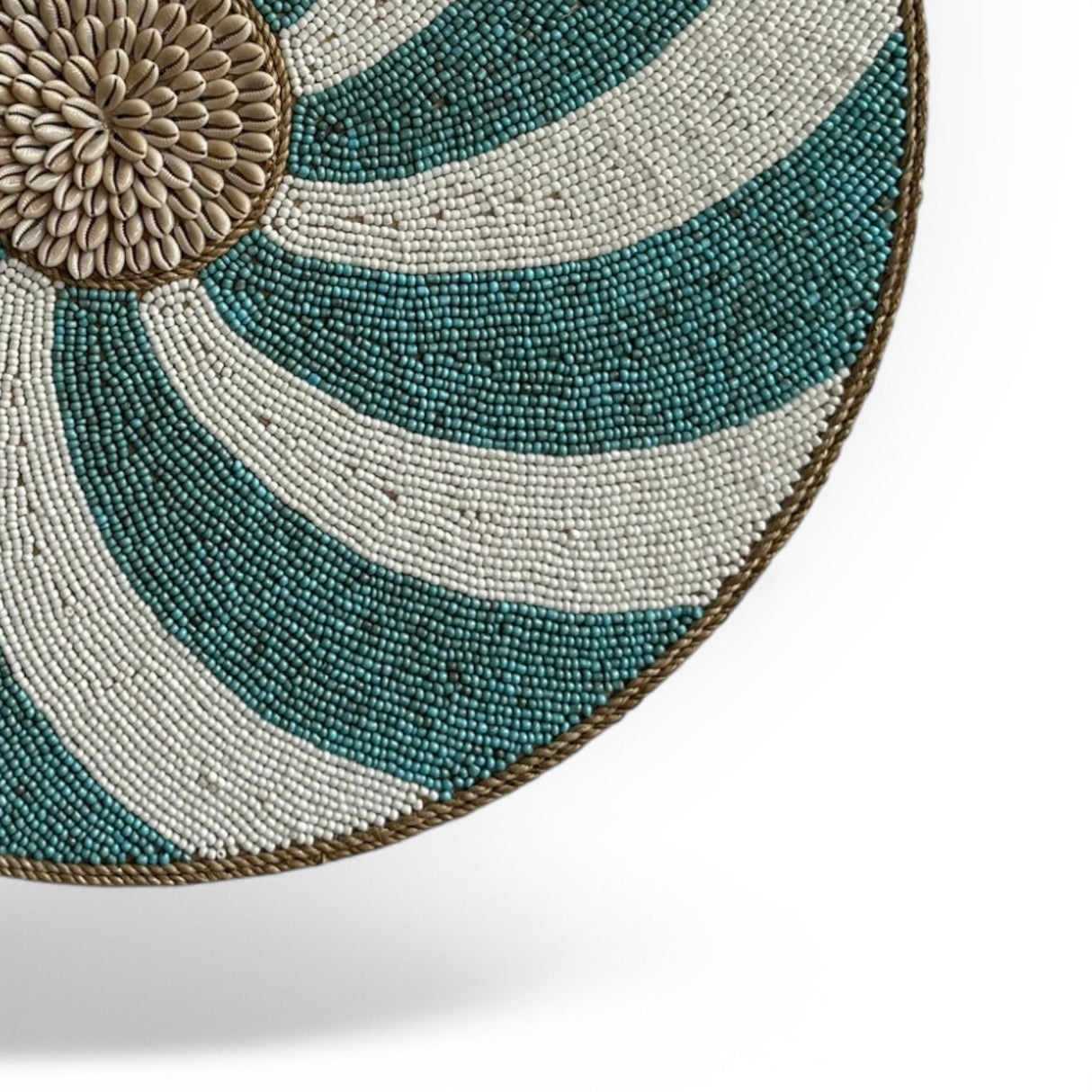 Beaded Swirl Wall Decoration | 60cm, Blue & White