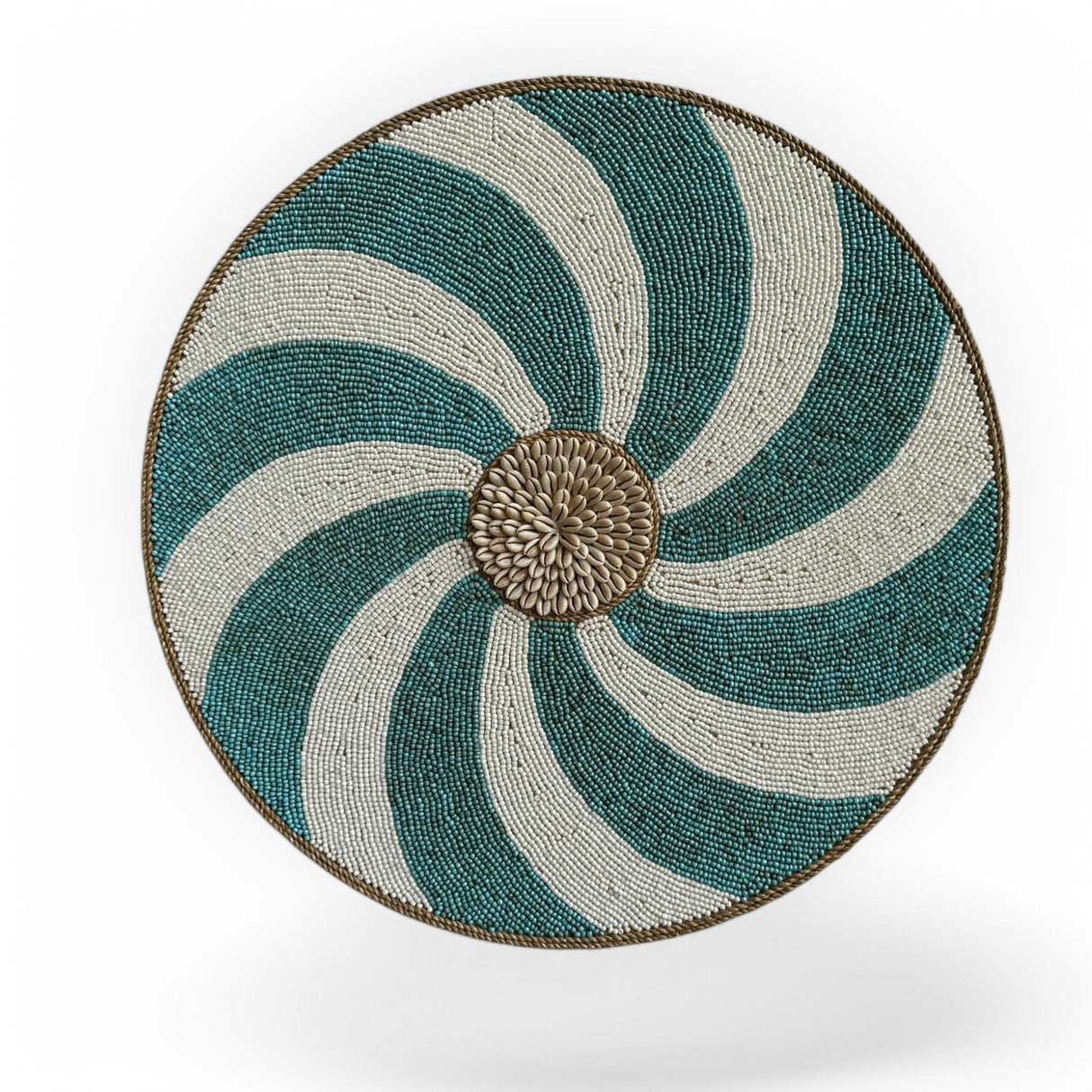 Beaded Swirl Wall Decoration | 80cm, Blue & White