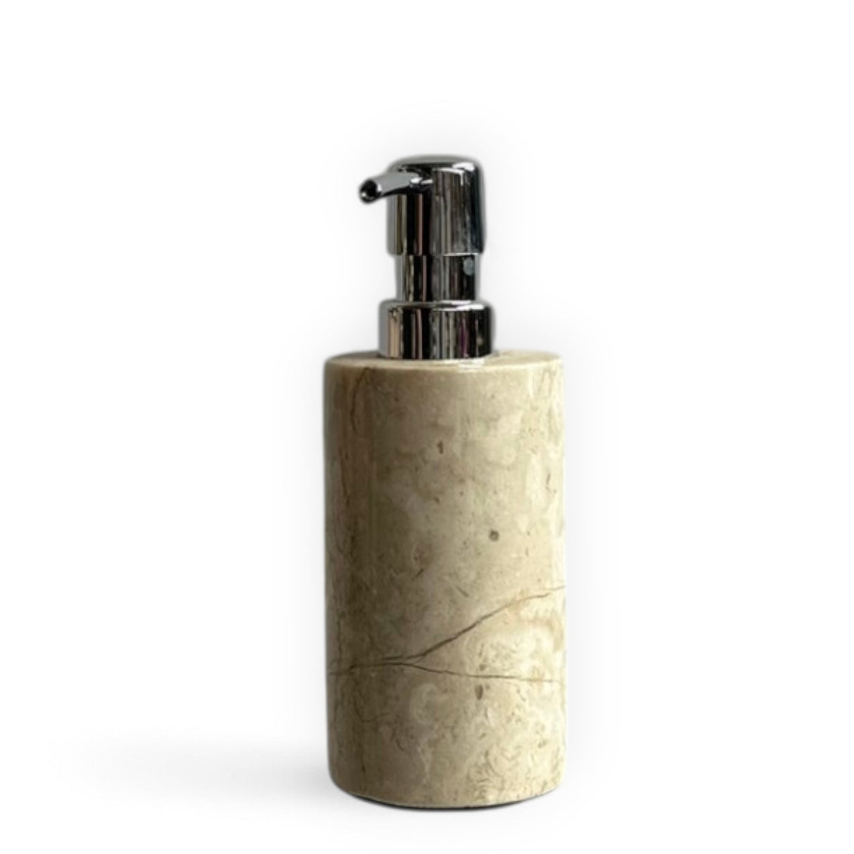 Natural Riverstone Soap Dispensers | Round, Cream