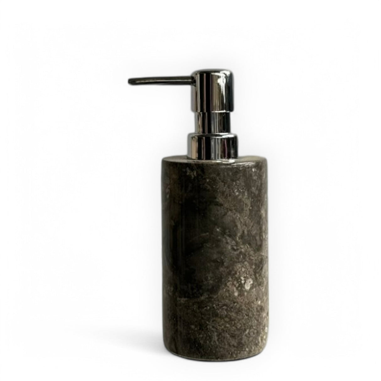 Natural Riverstone Soap Dispensers | Round, Stone Brown