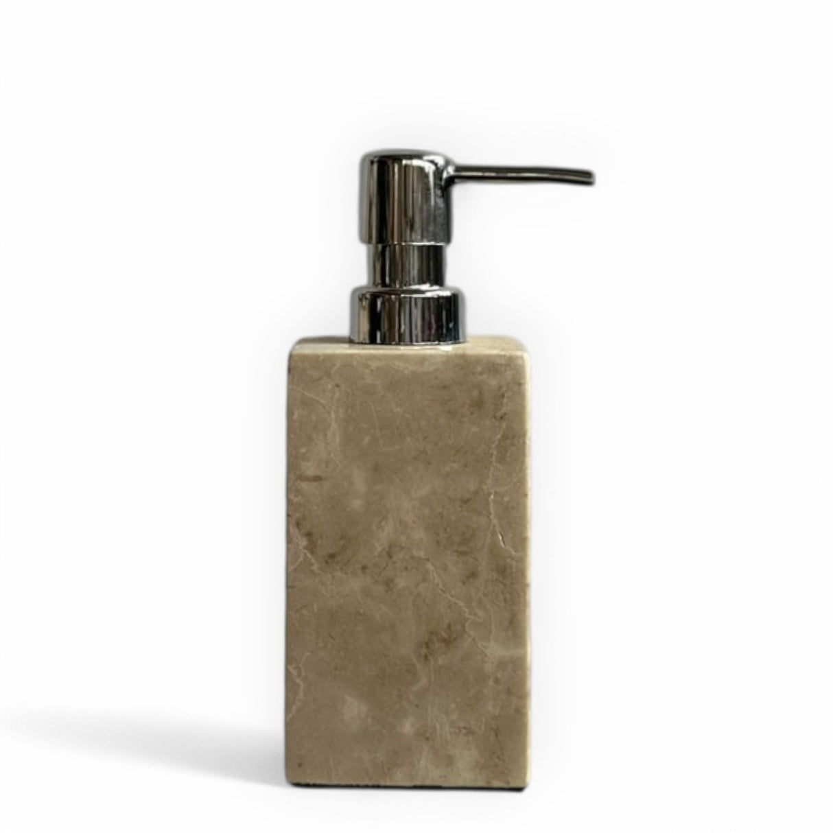 Natural Riverstone Soap Dispensers | Square, Cream Marbled