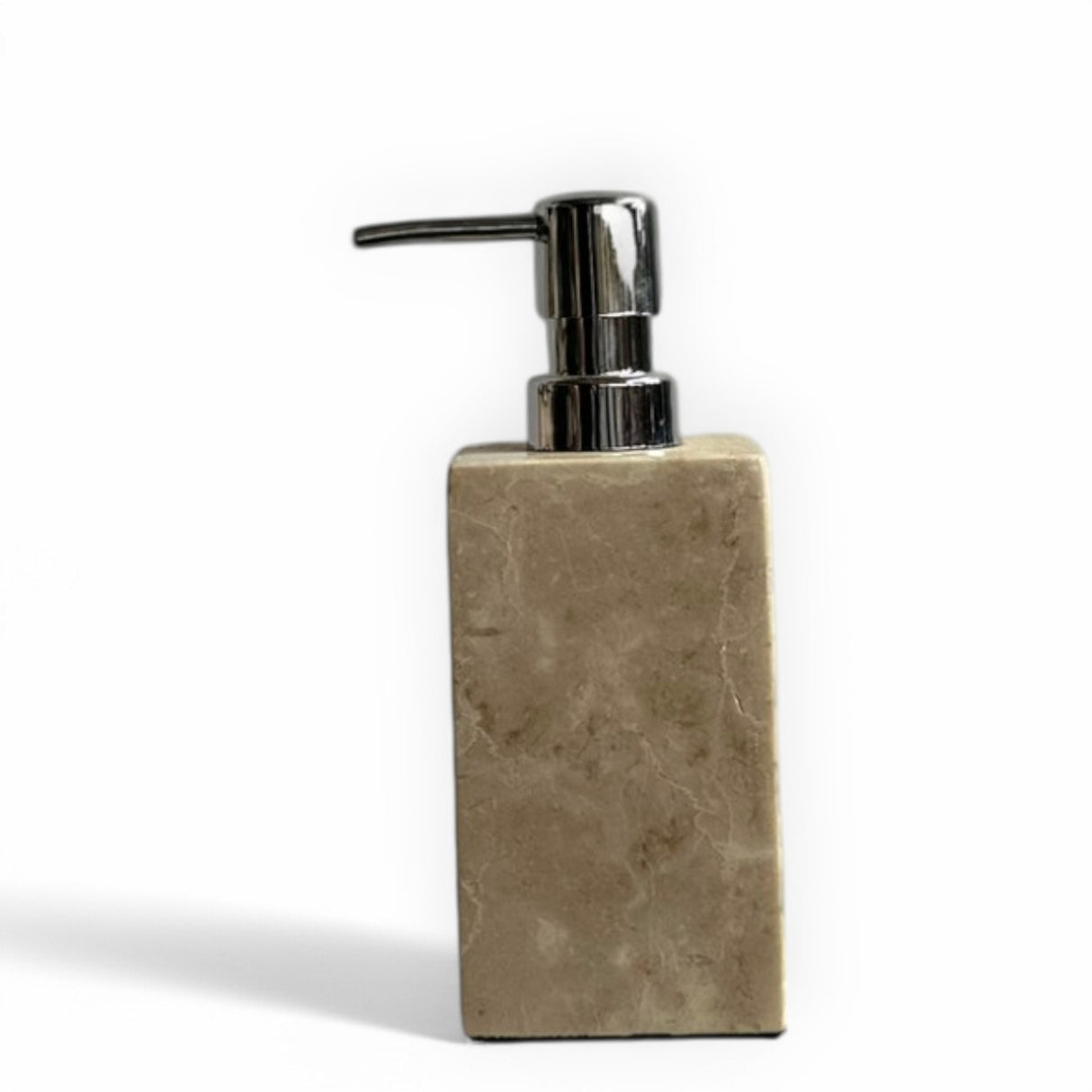 Natural Riverstone Soap Dispensers | Square, Cream Marbled
