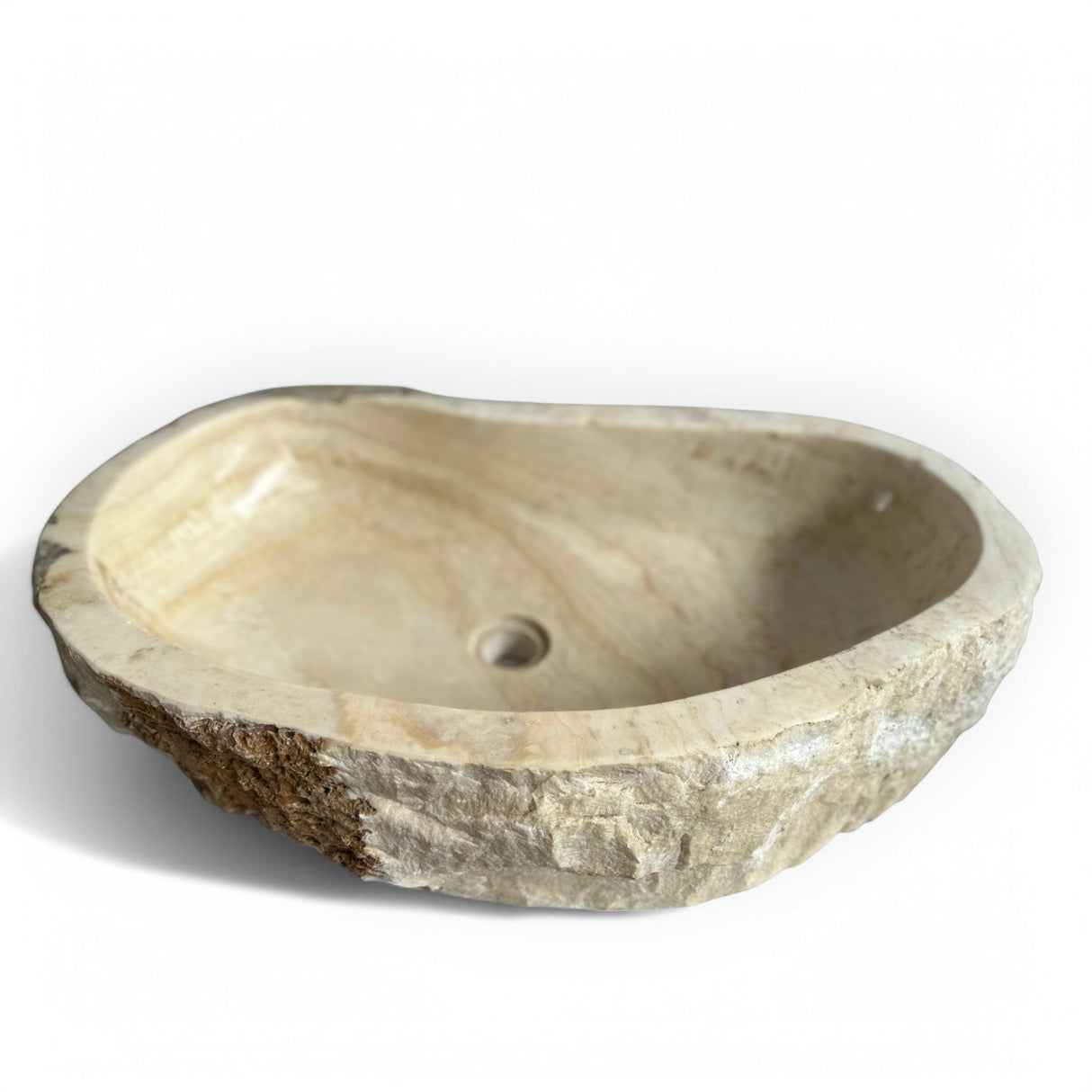 Indonesian Riverstone Basin/Sink - Cream, Marbled