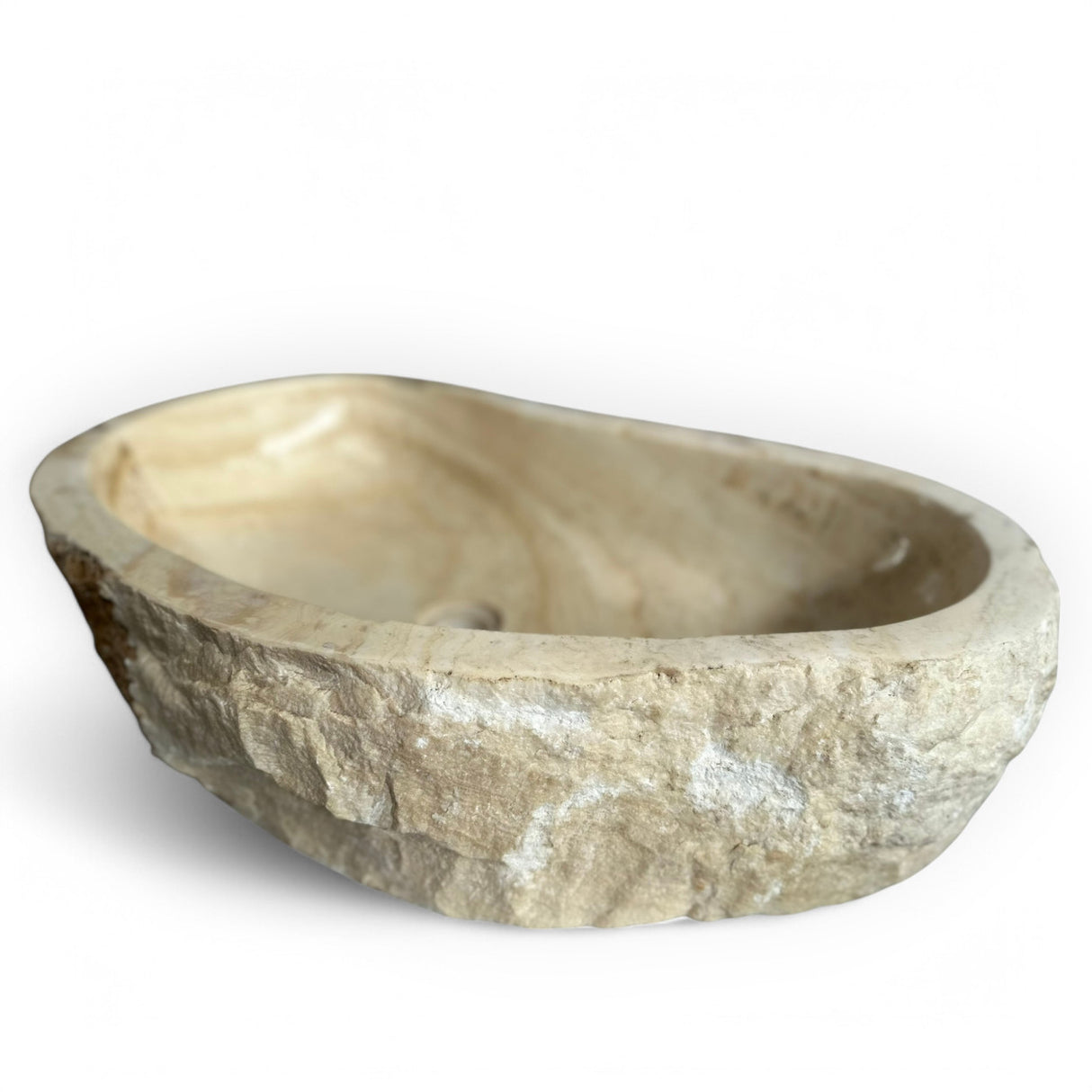 Indonesian Riverstone Basin/Sink - Cream, Marbled