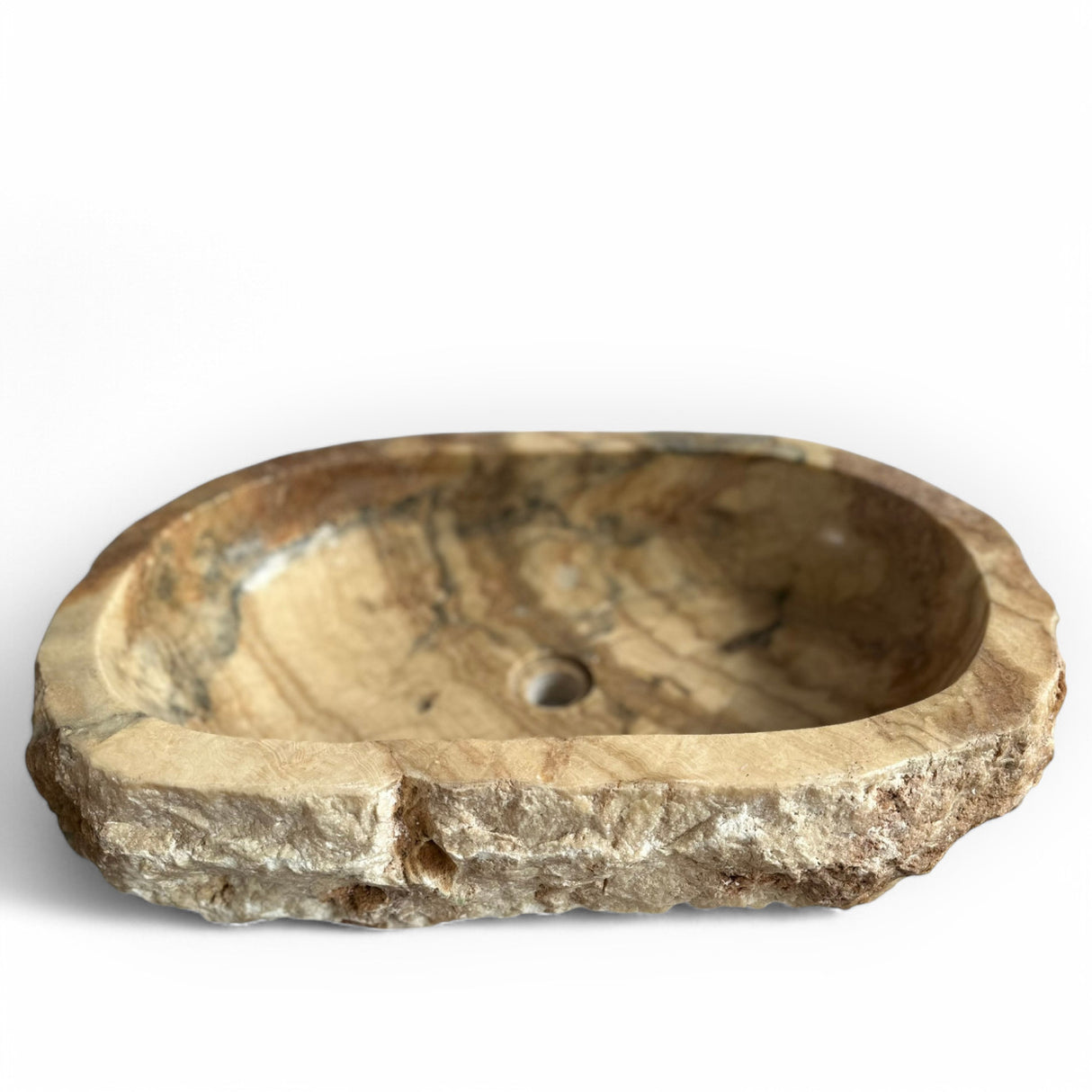 Indonesian Riverstone Basin/Sink - Brown, Marbled