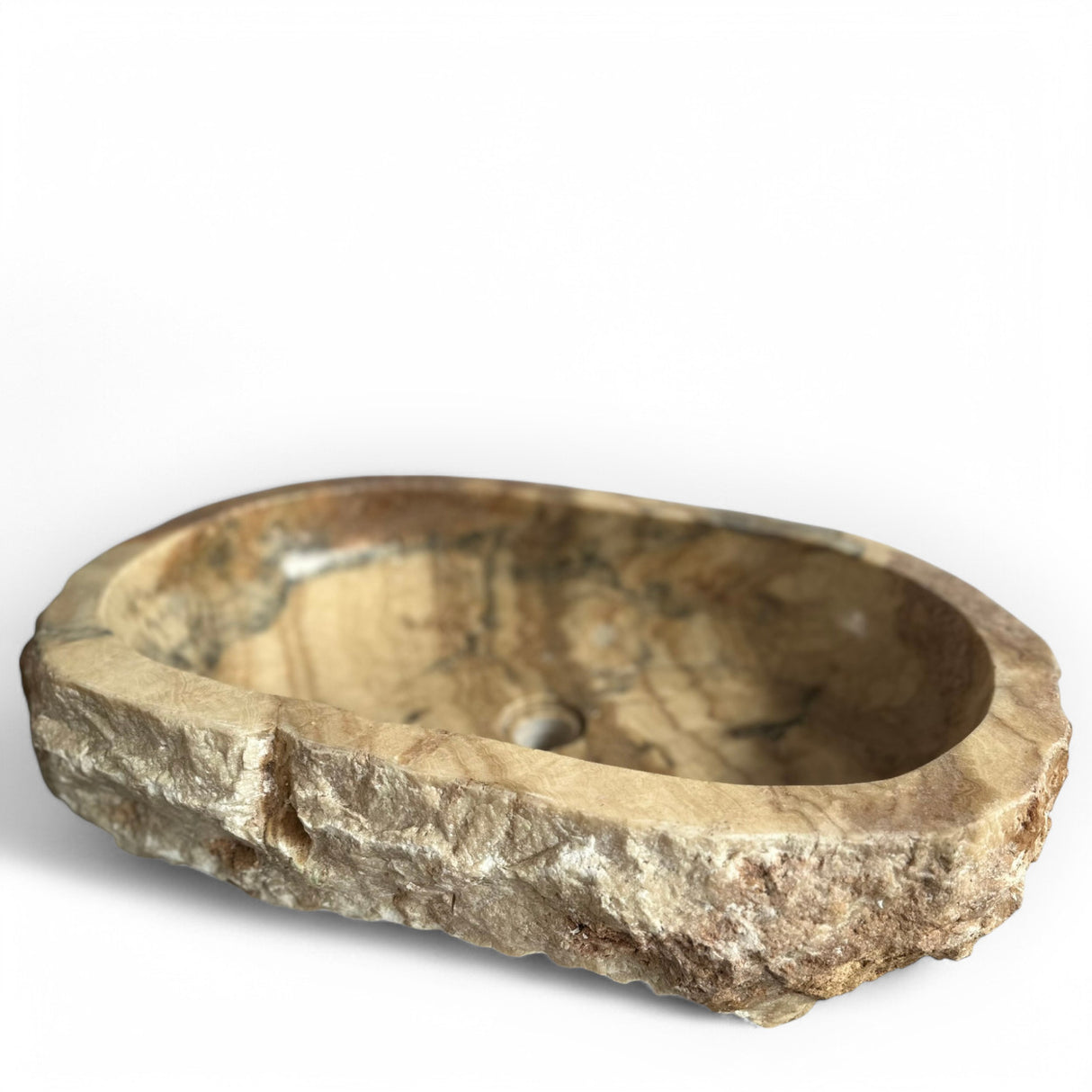 Indonesian Riverstone Basin/Sink - Brown, Marbled