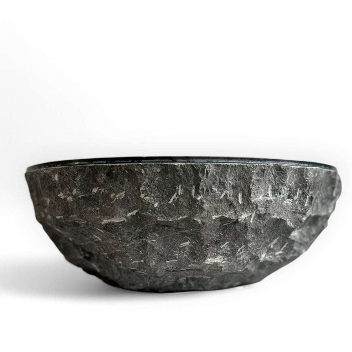 Indonesian Riverstone Basin/Sink - Charcoal, Marbled, Round 40cm