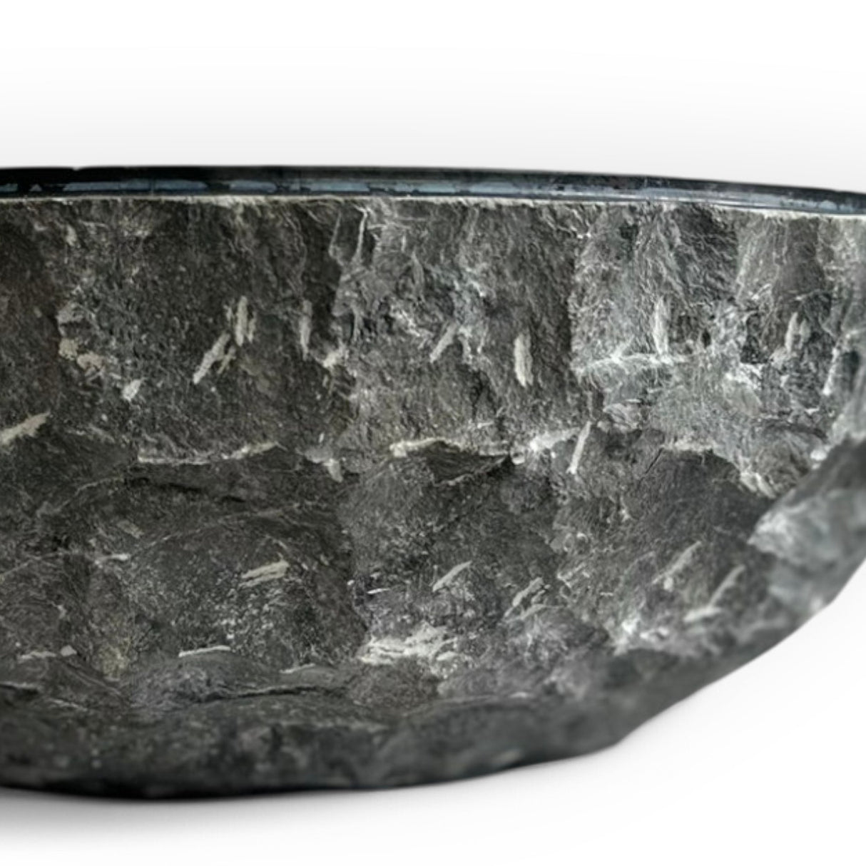 Indonesian Riverstone Basin/Sink - Charcoal, Marbled, Round 40cm