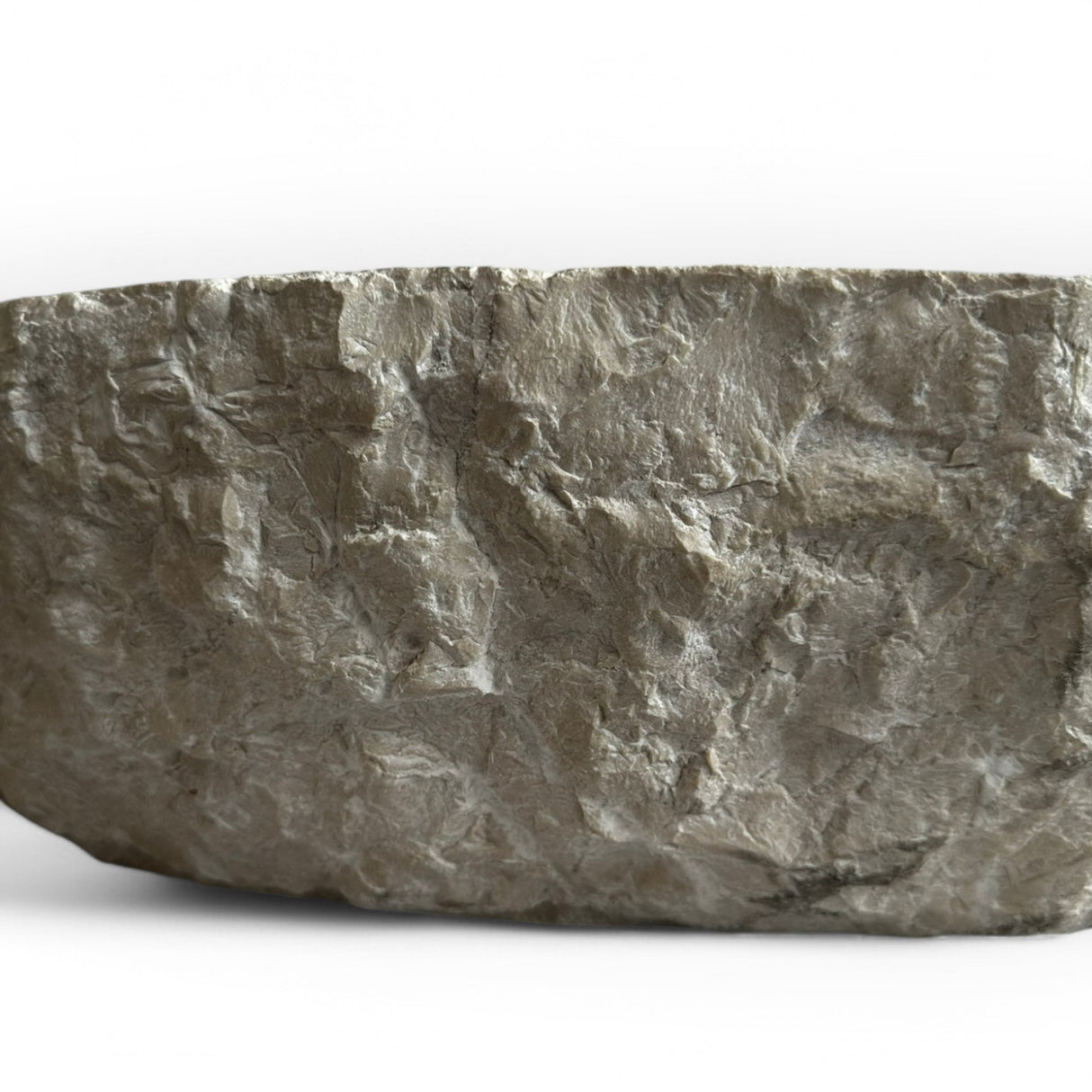 Indonesian Riverstone Basin/Sink - Cream, Marbled, Oval