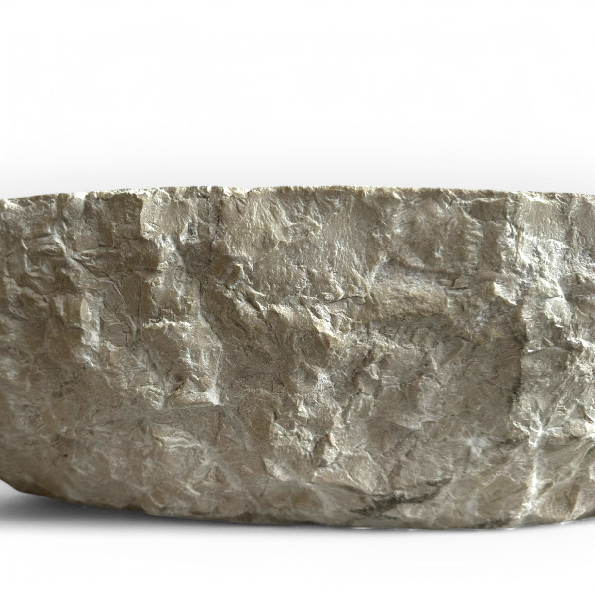 Indonesian Riverstone Basin/Sink - Cream, Marbled, Oval