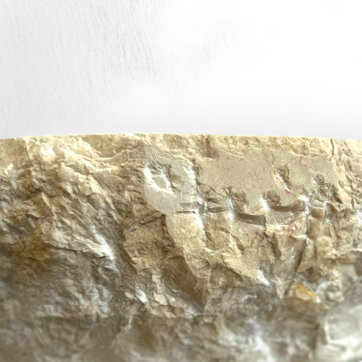 Indonesian Riverstone Basin/Sink - Beige, Marbled, Oval