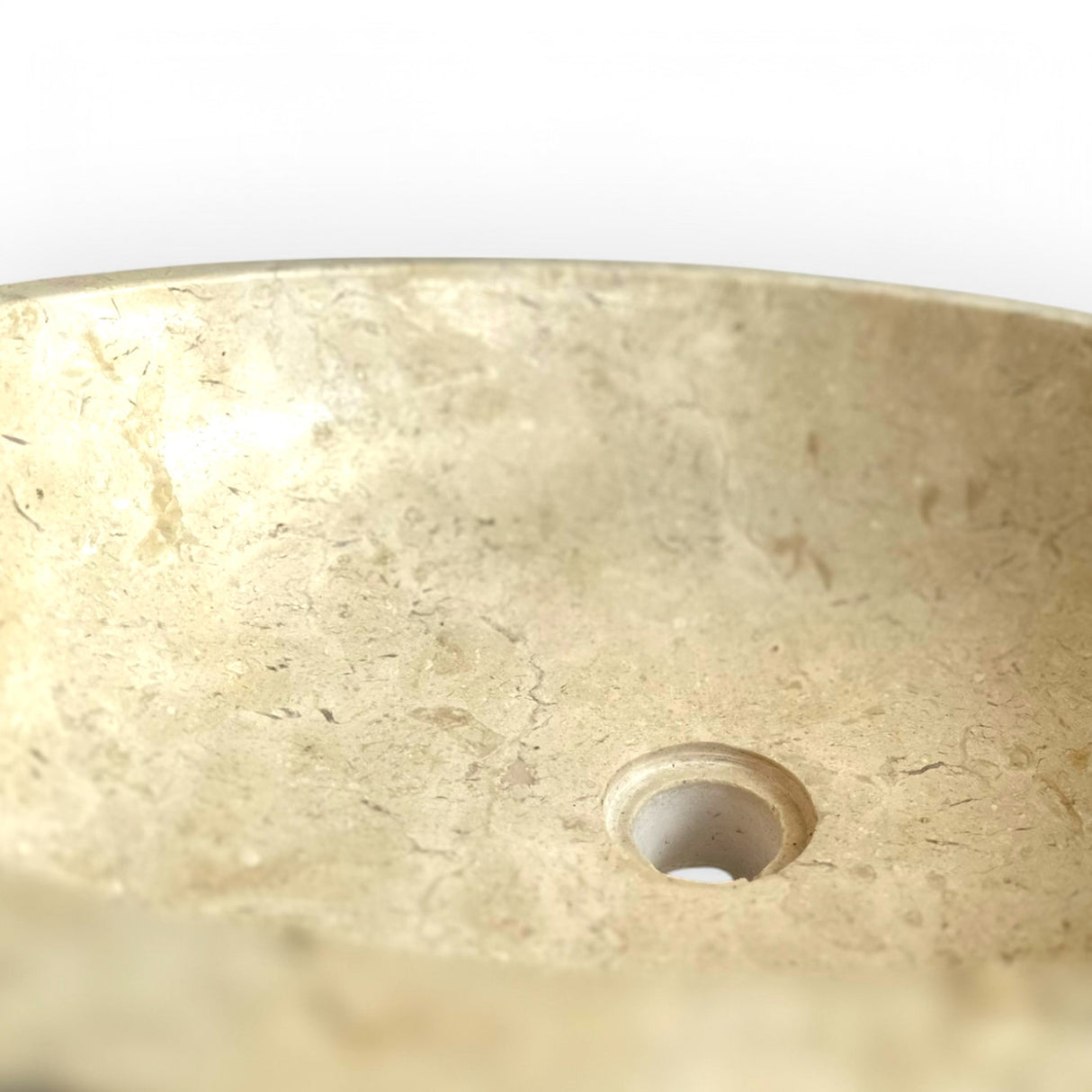 Indonesian Riverstone Basin/Sink - Beige, Marbled, Oval