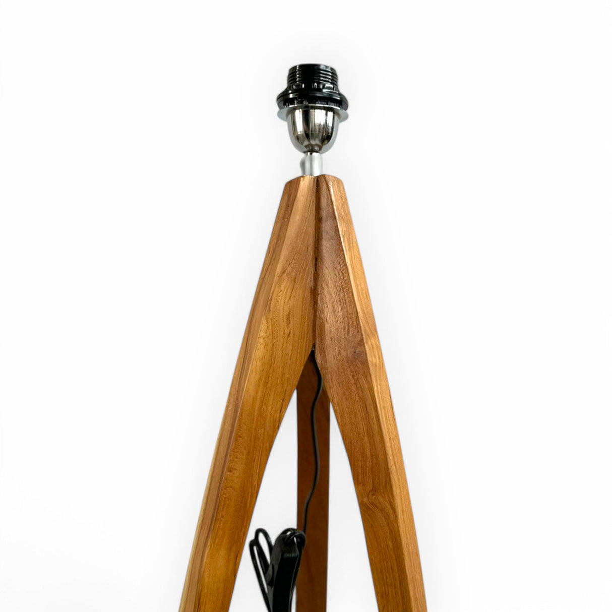 Wooden Floor Standing Lamp | 137cm, Curved Legs