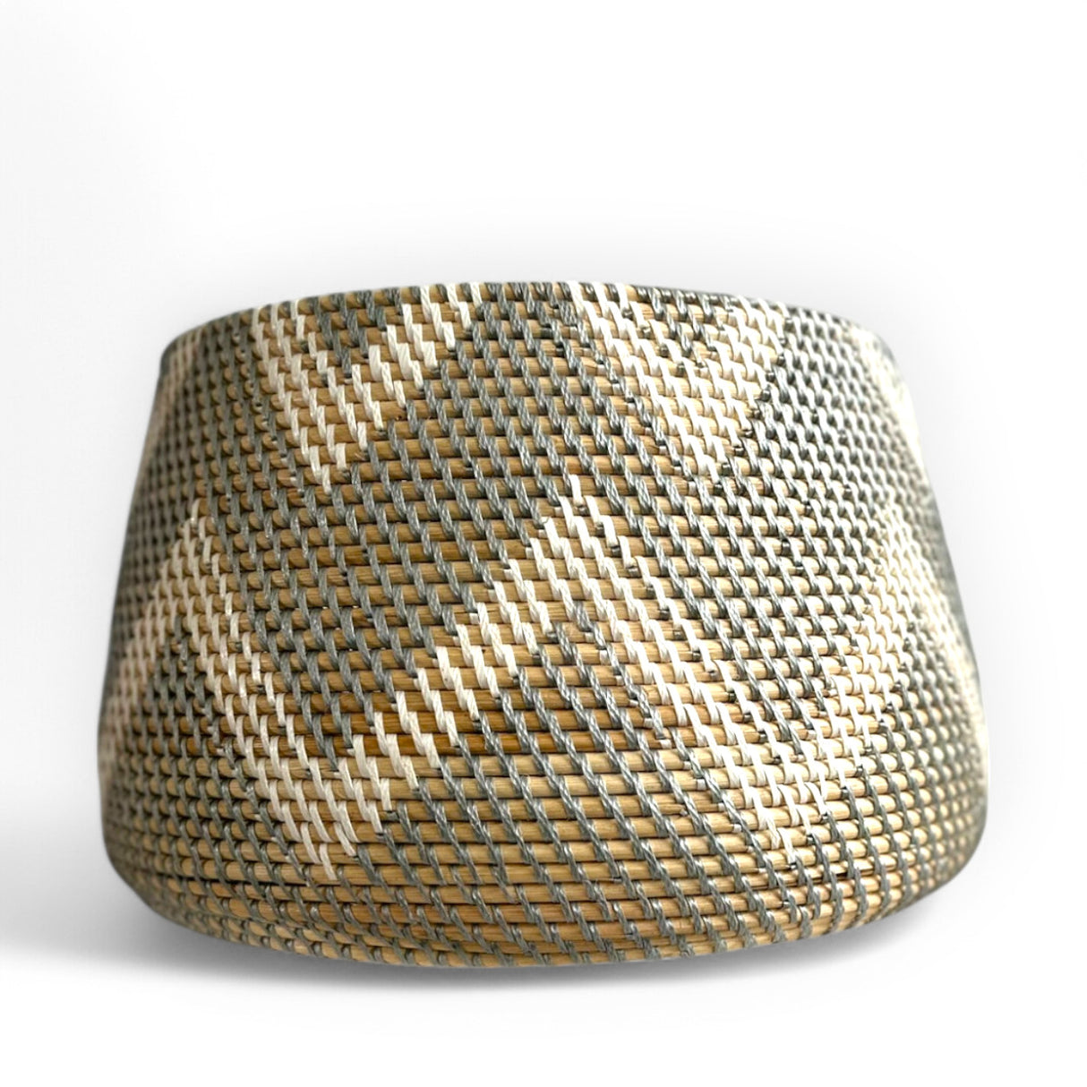 Handwoven Zigzag Basket | White, Grey, Natural