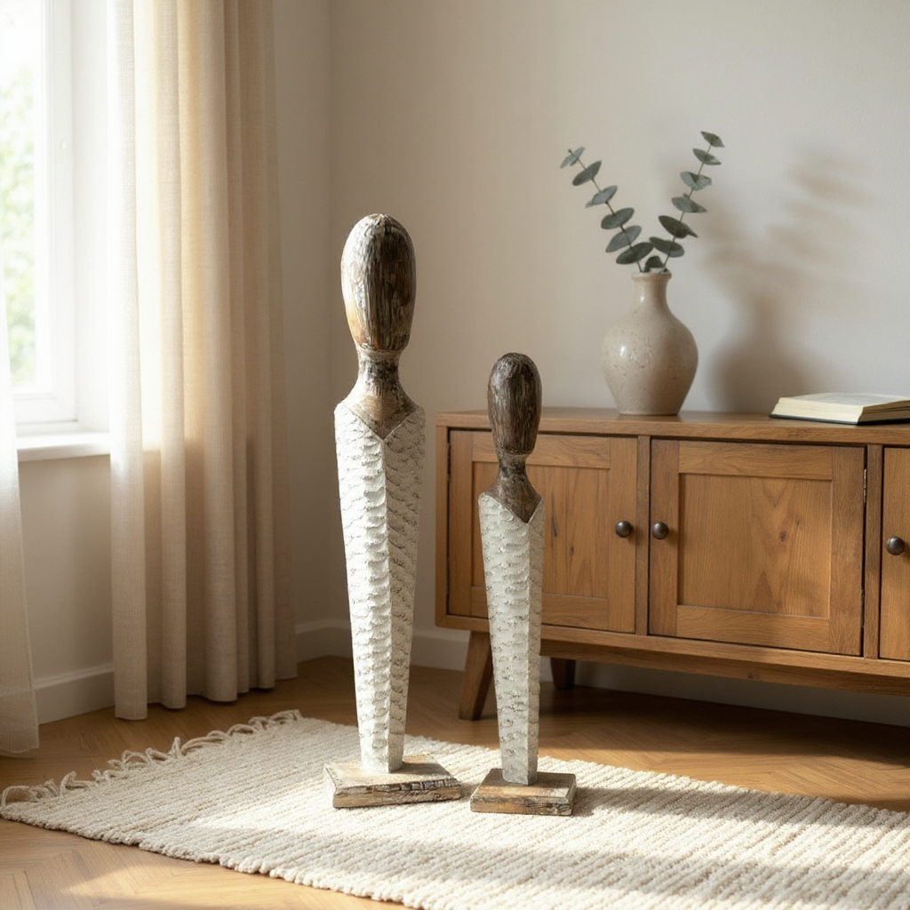 Man Abstract White | 1m, Set of 2