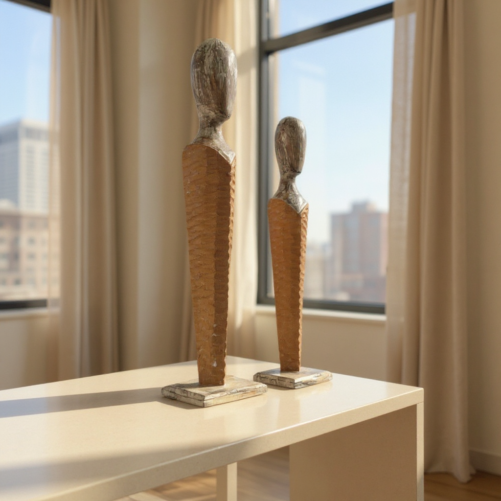 Man Abstract Brown | 1m, Set of 2