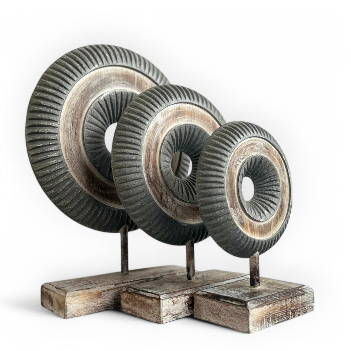 Wooden Money Stick in Grey Set of 3