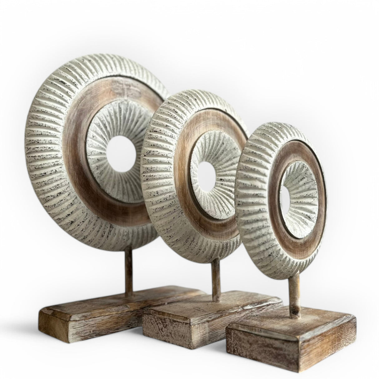 Wooden Money Stick in White Set of 3