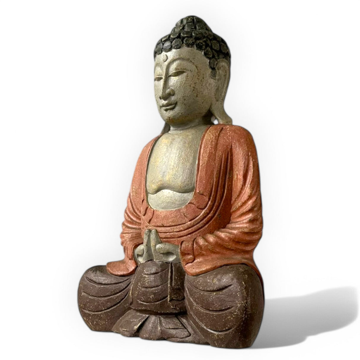 Buddha Statue | Coral & White Wash