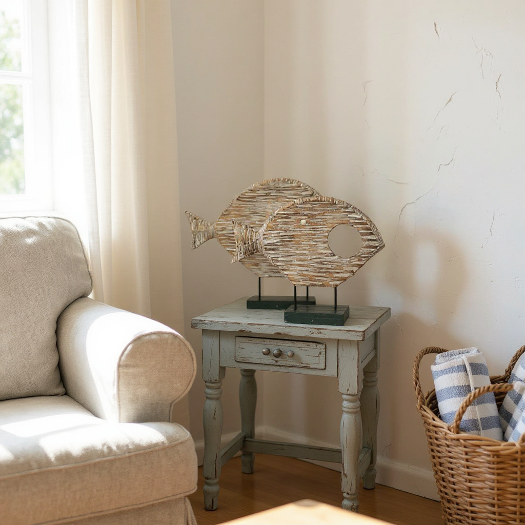 Hole Fish | Natural, Wood Wash, Set of 2