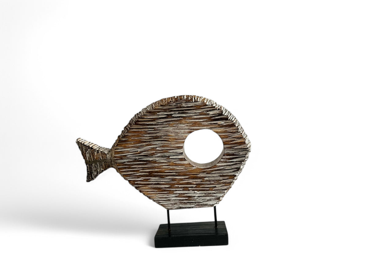 Hole Fish | Natural, Wood Wash, Set of 2