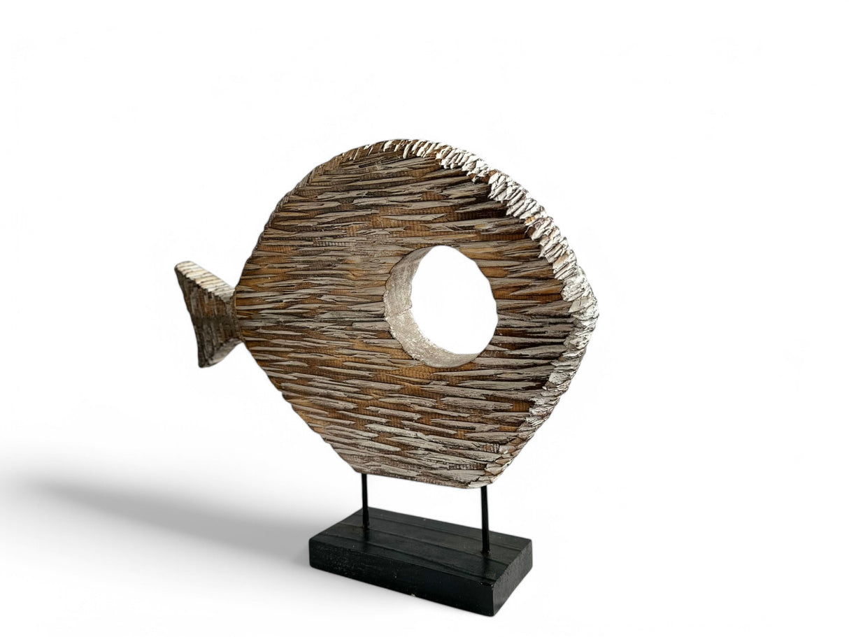 Hole Fish | Natural, Wood Wash, Set of 2