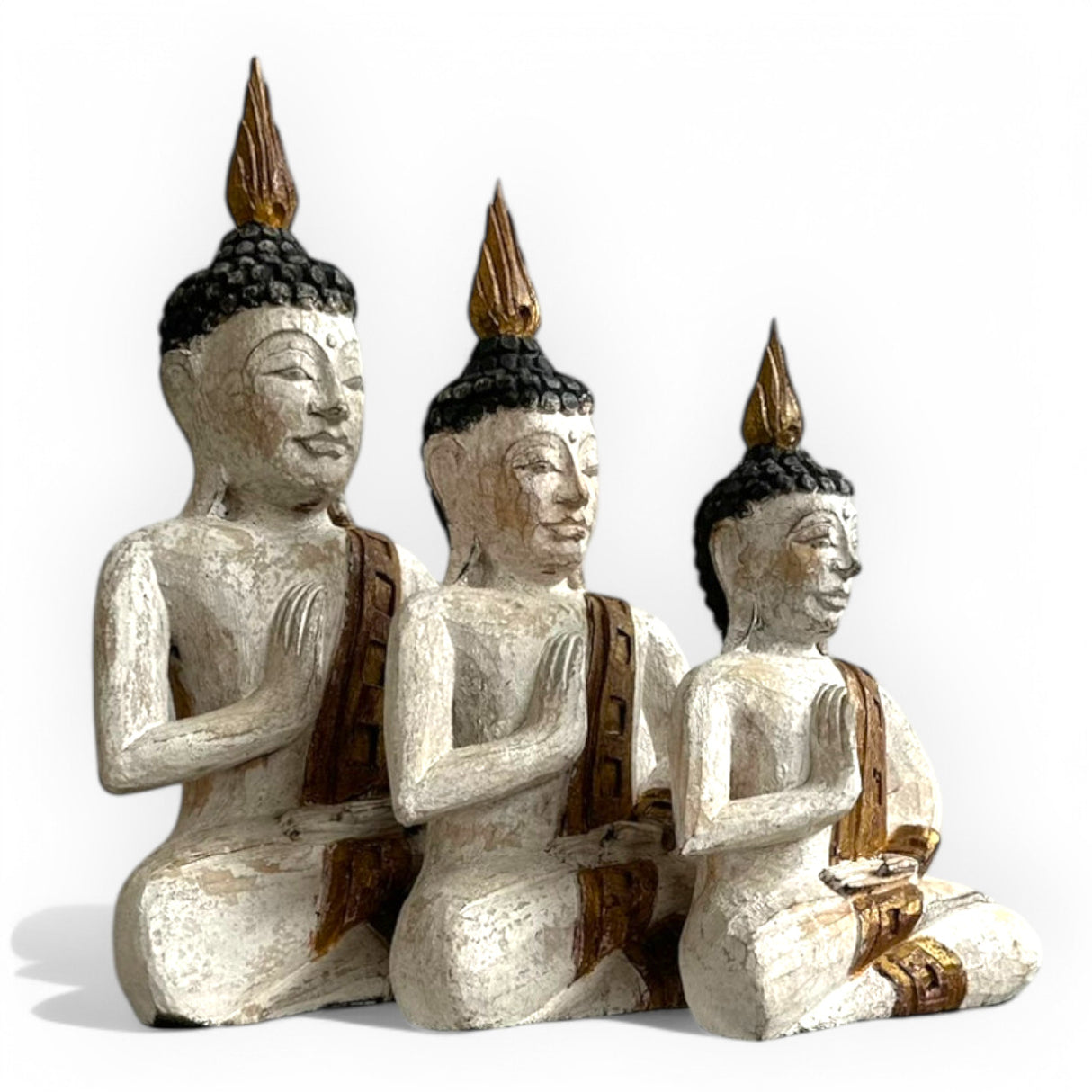 Buddha with Fire Statue | Set of 3