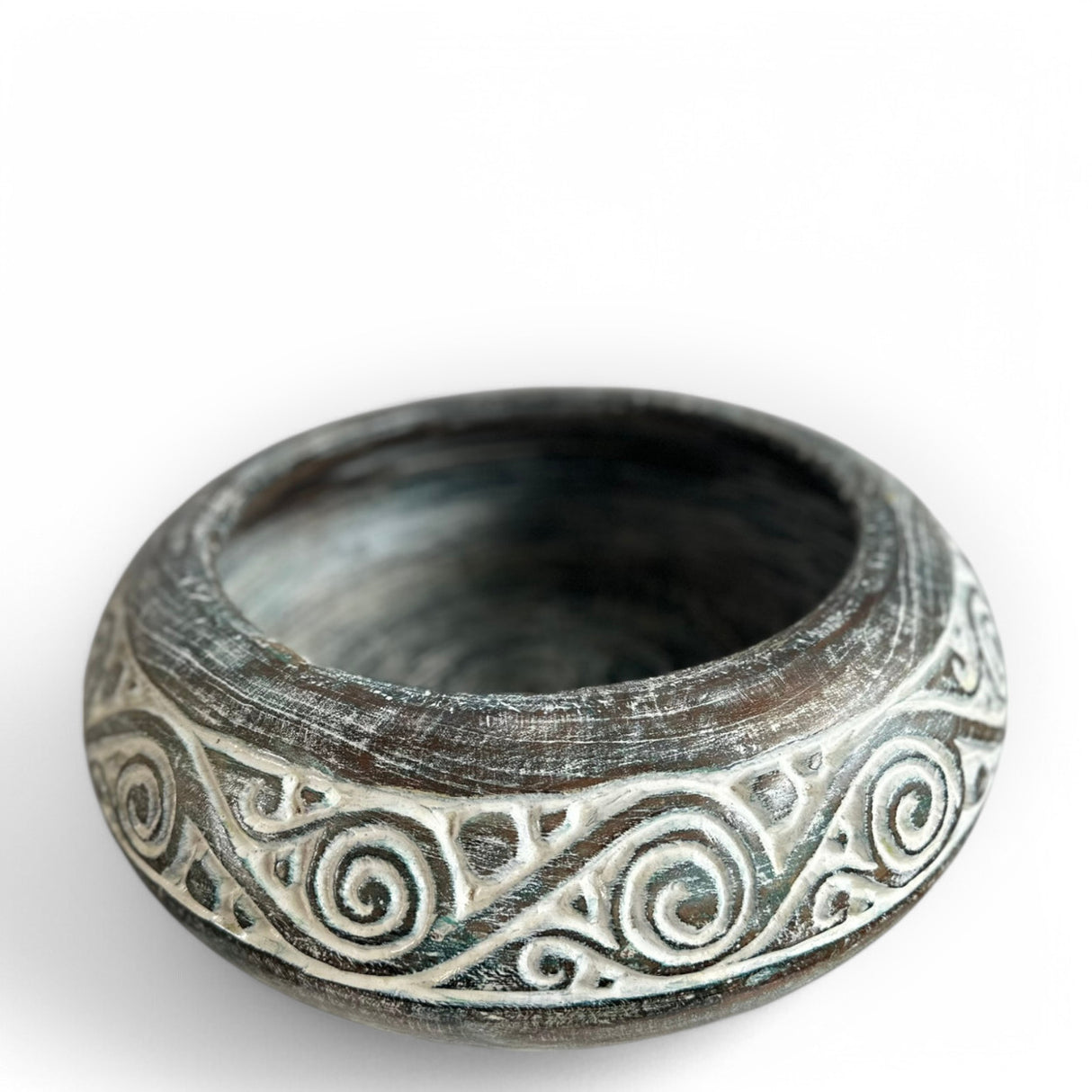 Wooden Bowl Carving | Green Washed