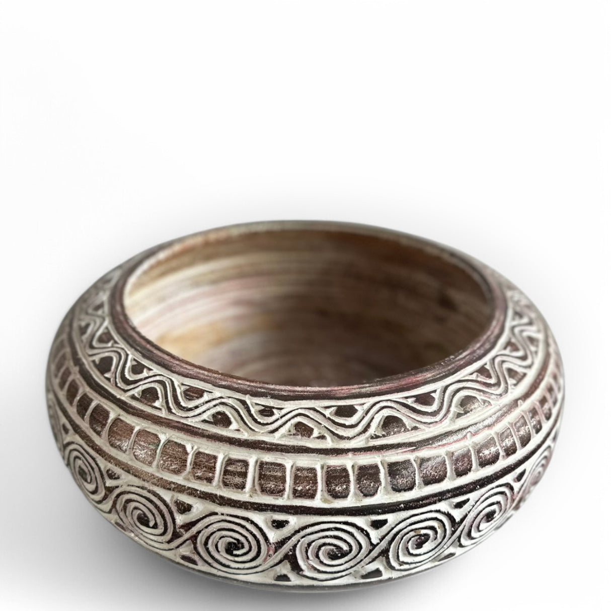 Wooden Bowl Carving | Purple Washed