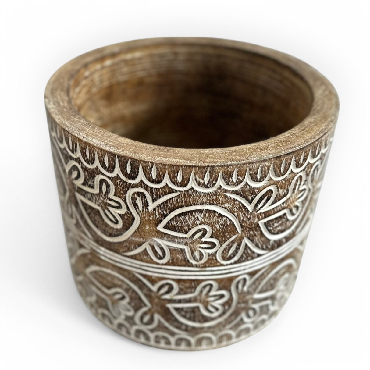 Wooden Pot | Gecko Pattern Thick Lid