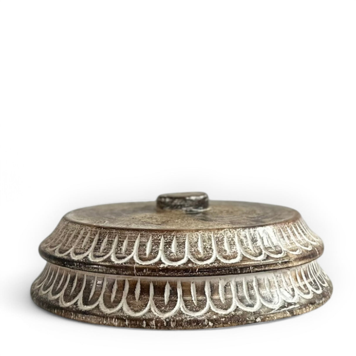 Wooden Pot | Gecko Pattern Thick Lid