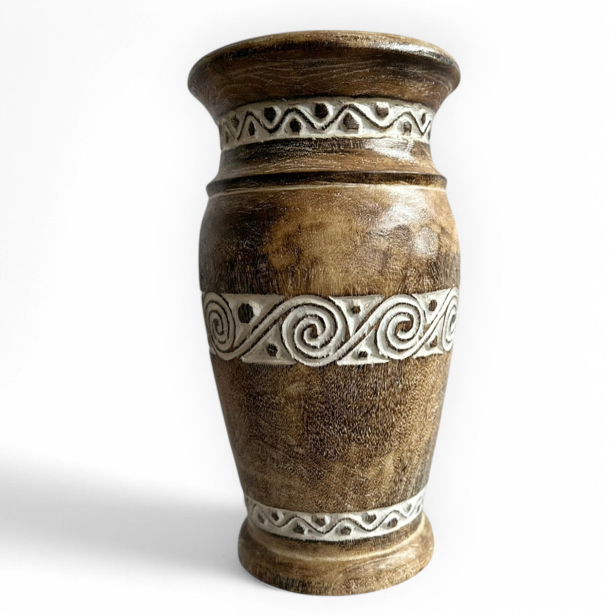 Hand Carved Light | 49cm, Wood, White Carvings