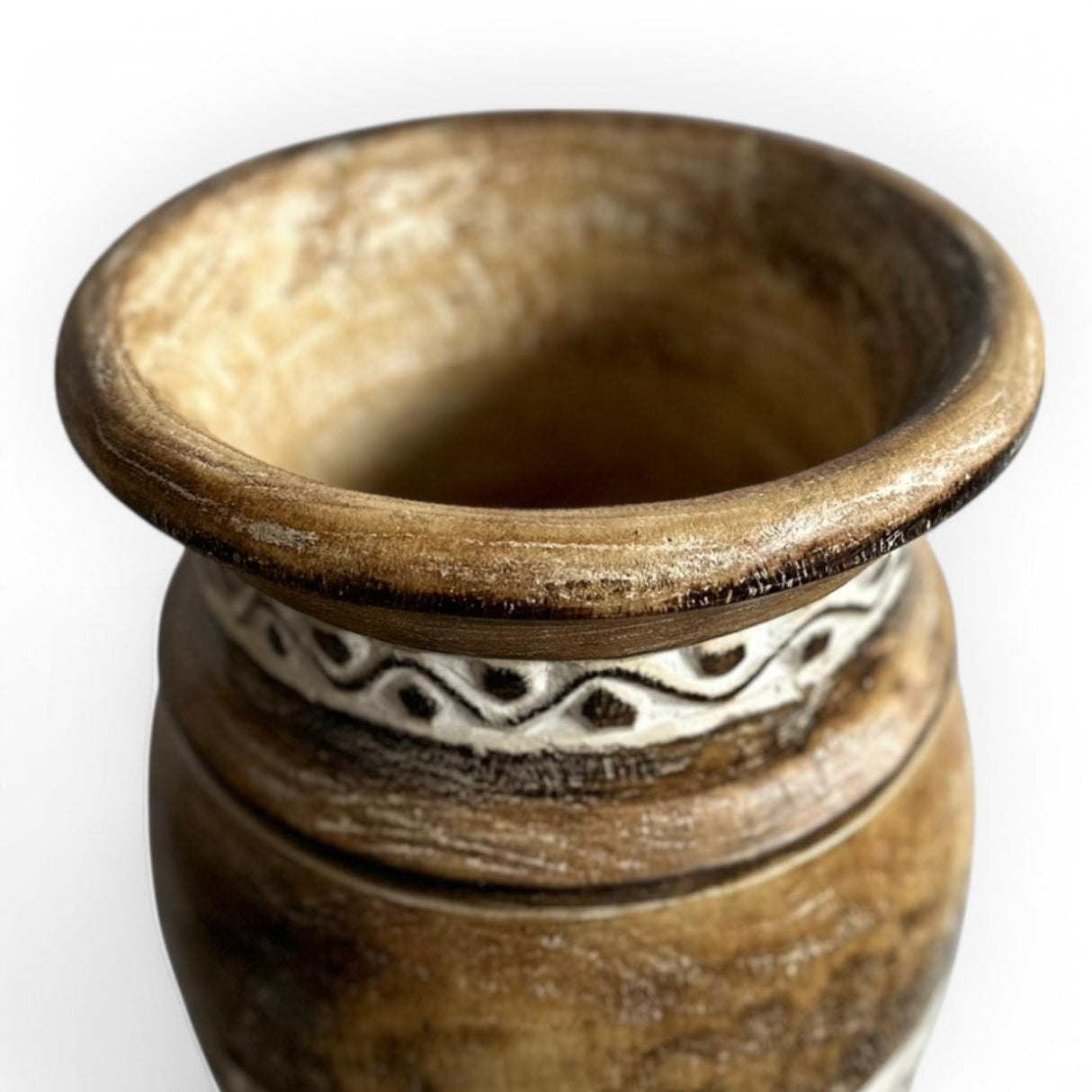 Hand Carved Light | 49cm, Wood, White Carvings