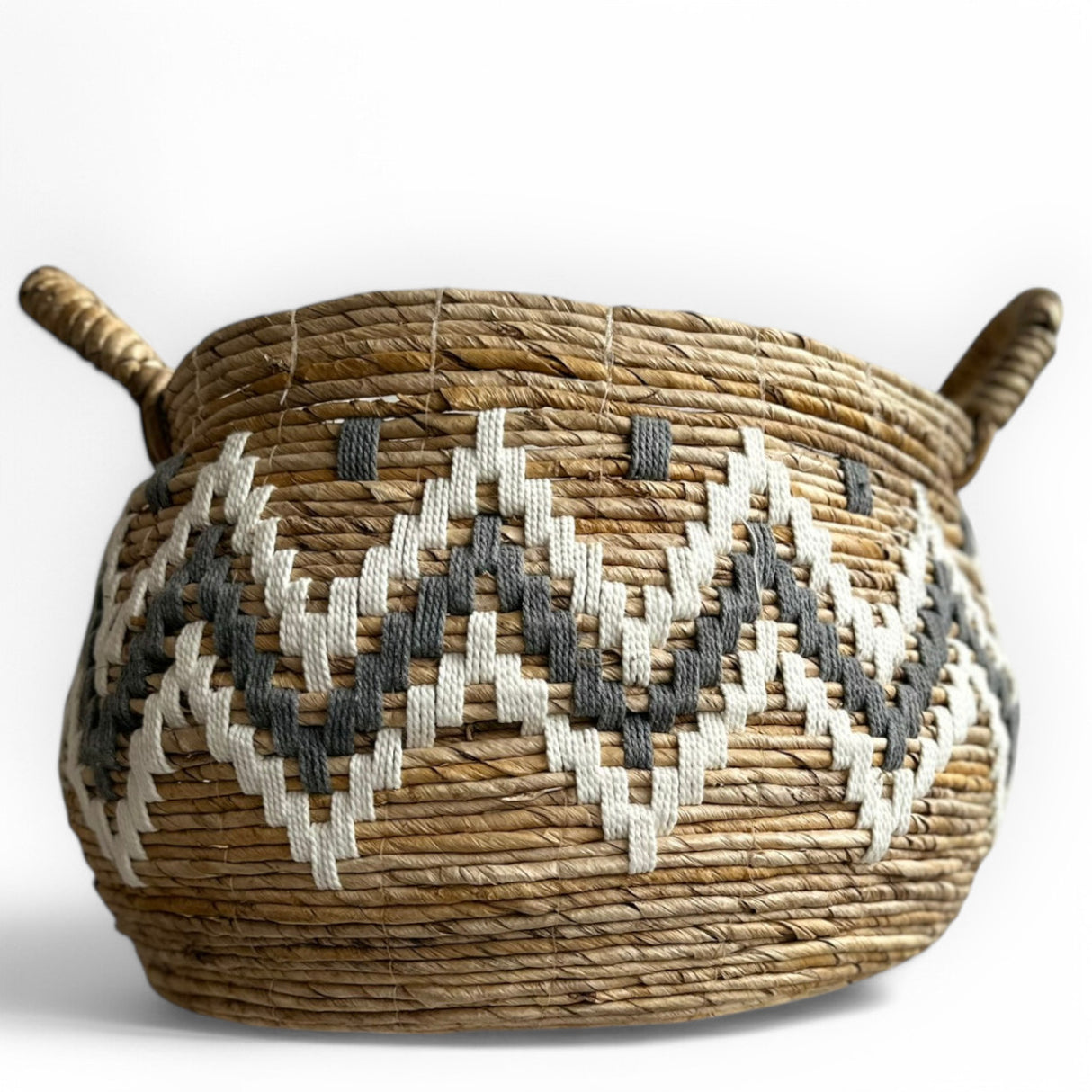 Basket Bowl Zig Zag | Medium, Grey & White