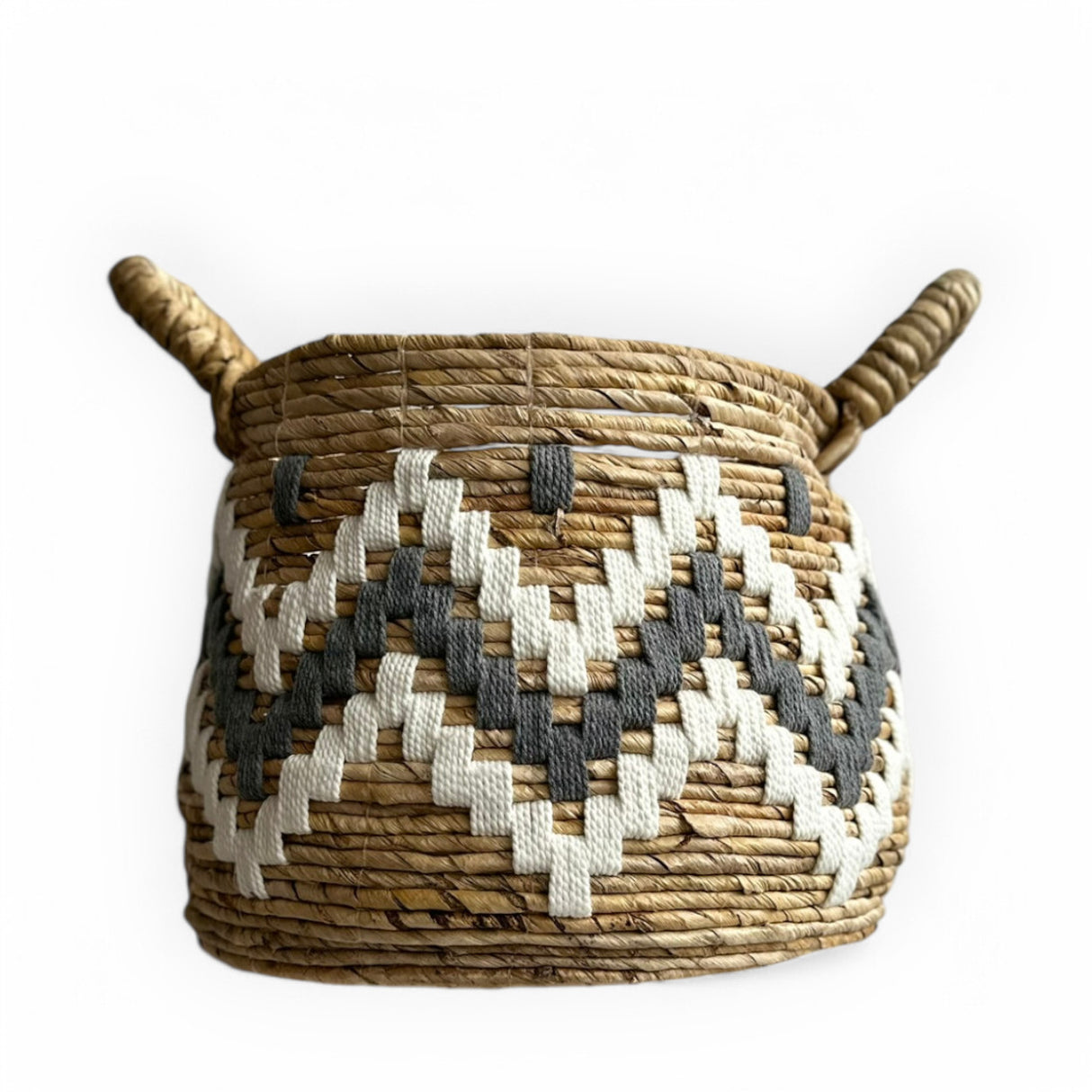 Basket Bowl Zig Zag | Small, Grey & White