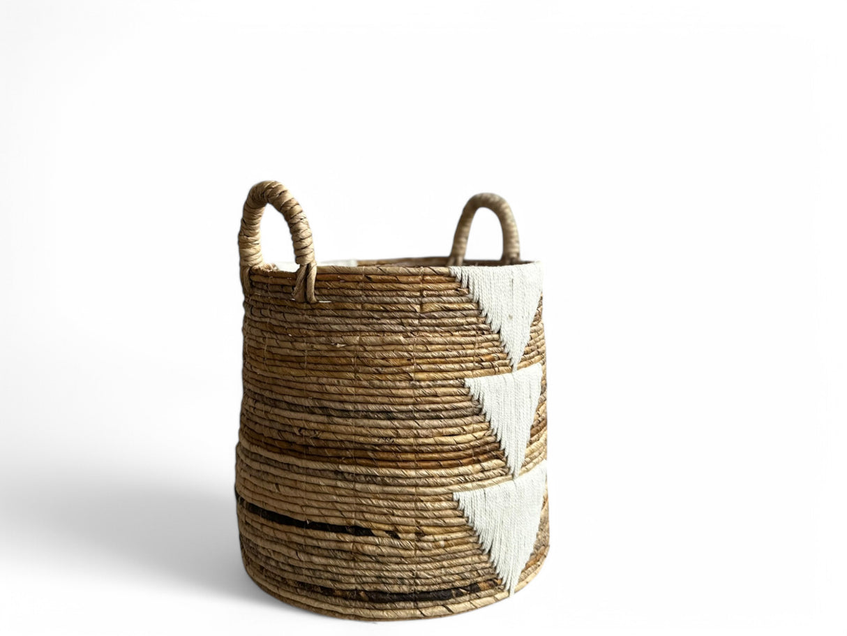 Basket | Small, White Triangles