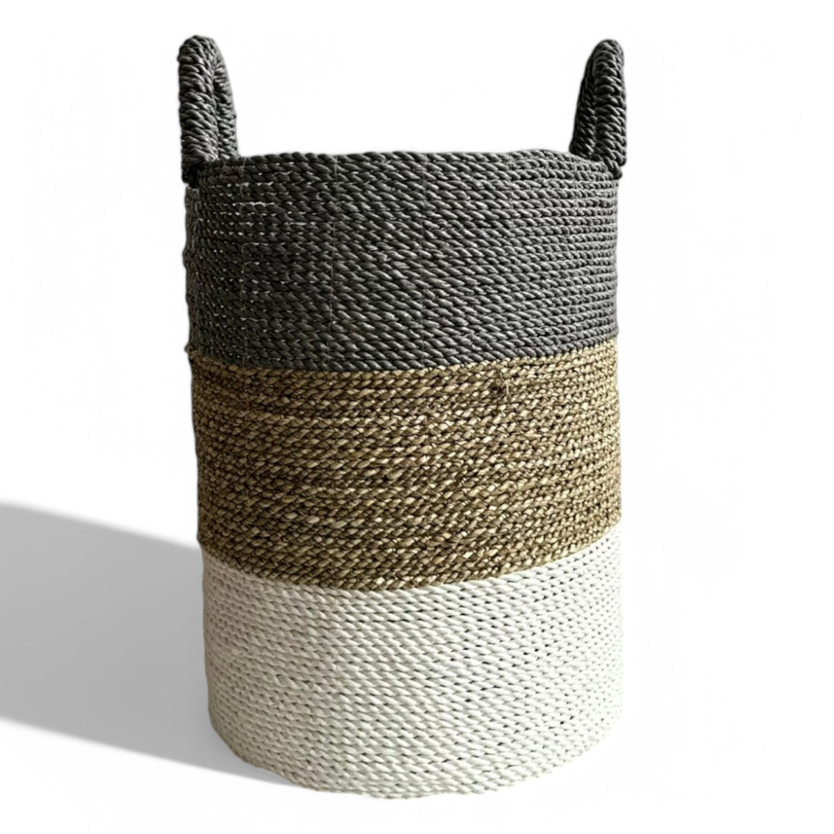 Dual Colour Basket, Extra Large | Natural, White, Grey