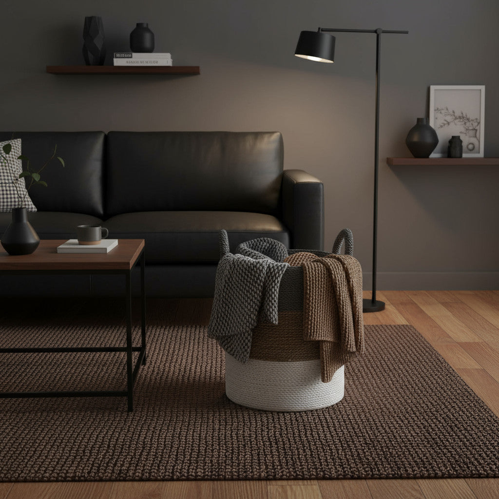 Dual Colour Basket, Small | Natural, White, Grey