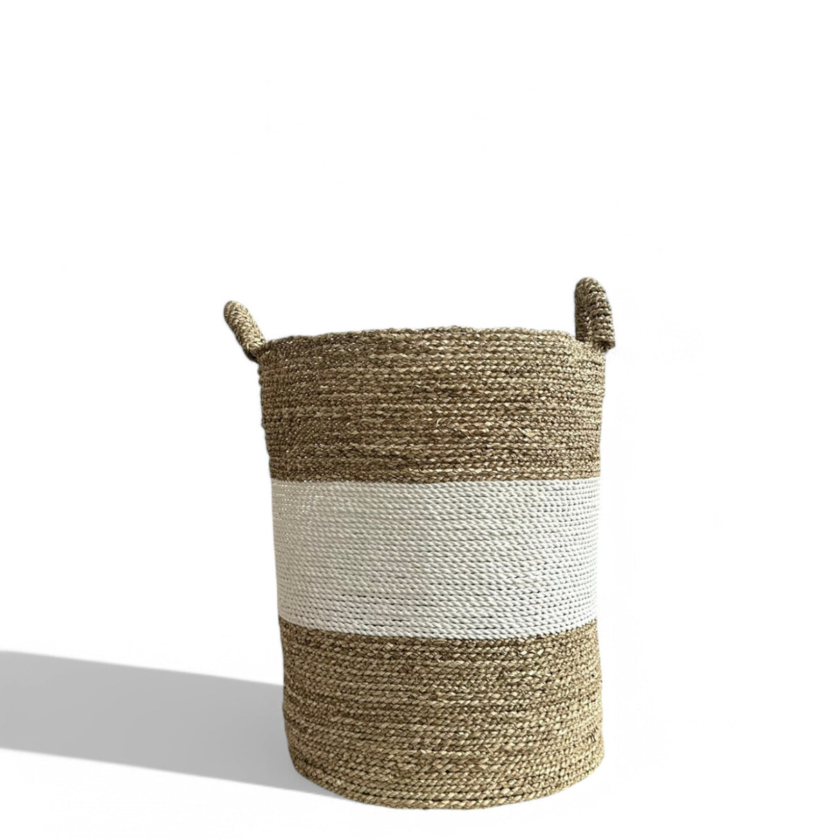 Dual Colour Basket, Small | Natural & White