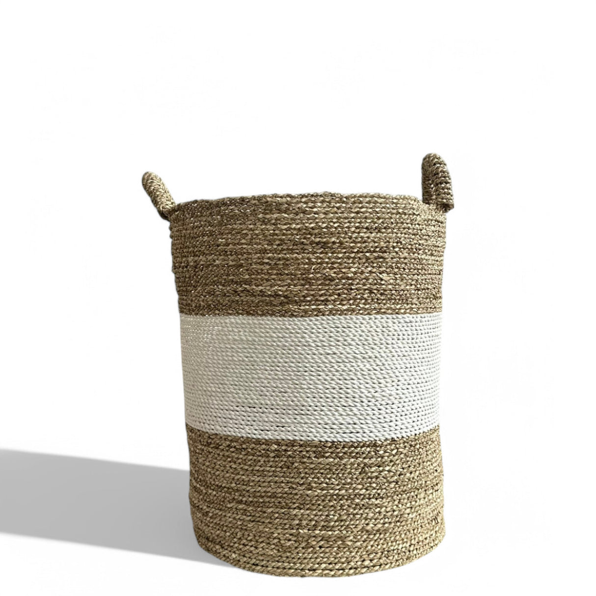 Dual Colour Basket, Medium | Natural & White