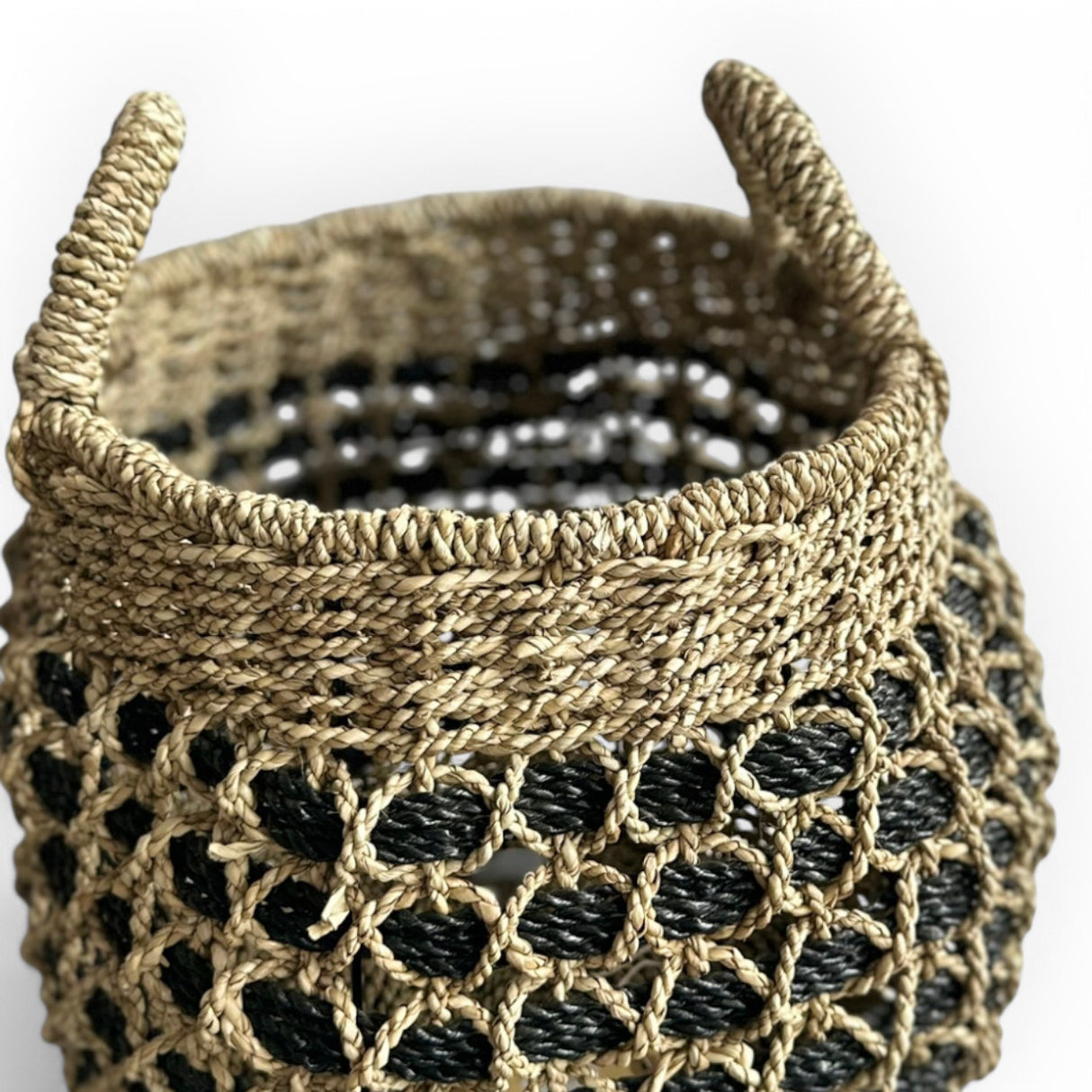 Natural Net Basket | Medium, Black and Natural
