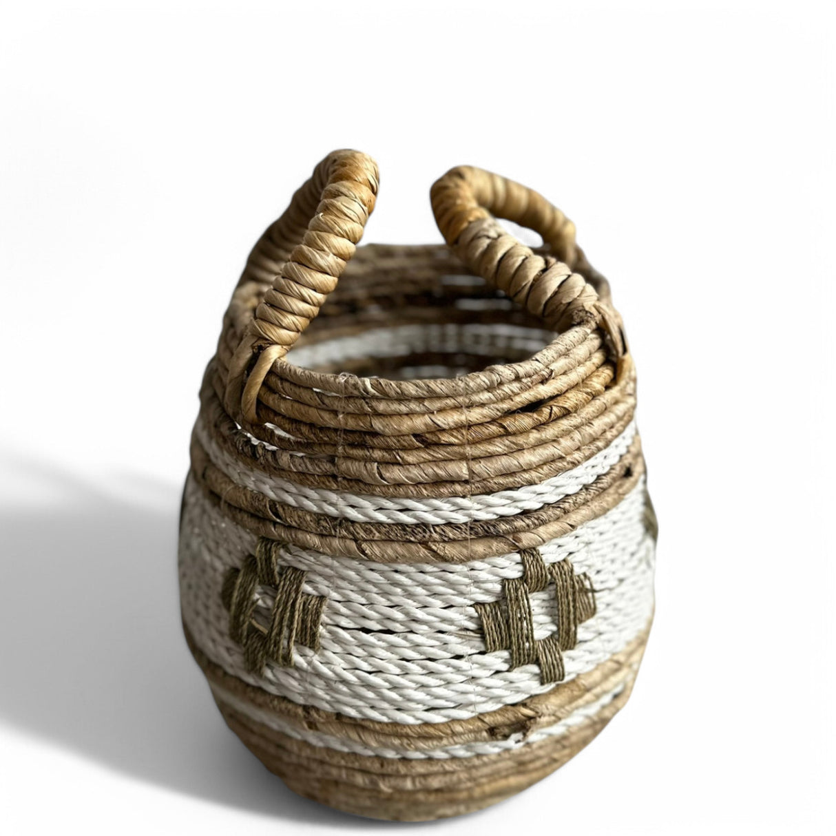 Bowl Basket Cross | Small, Natural & White