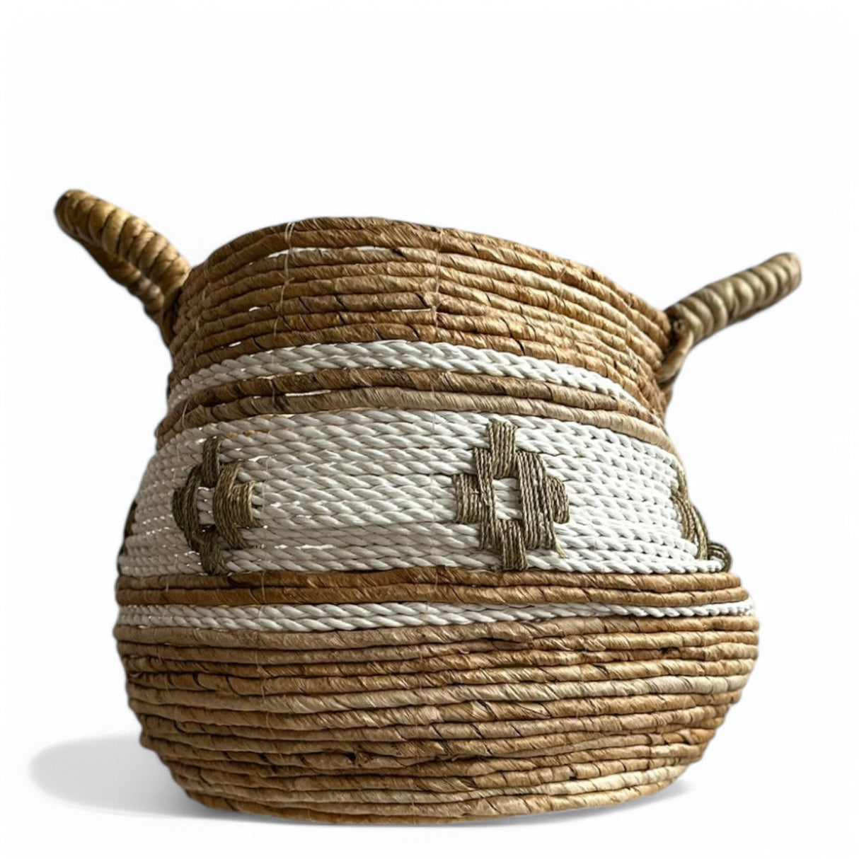 Bowl Basket Cross 37cm | Medium, Natural & White